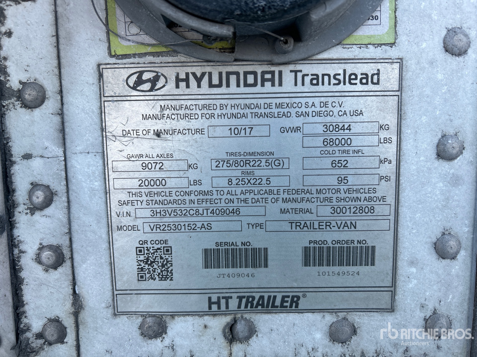 General Appearance with Serial Number / VIN