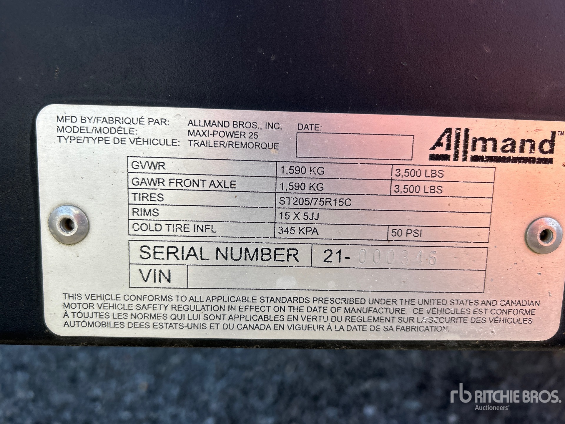 General Appearance with Unit Serial Number