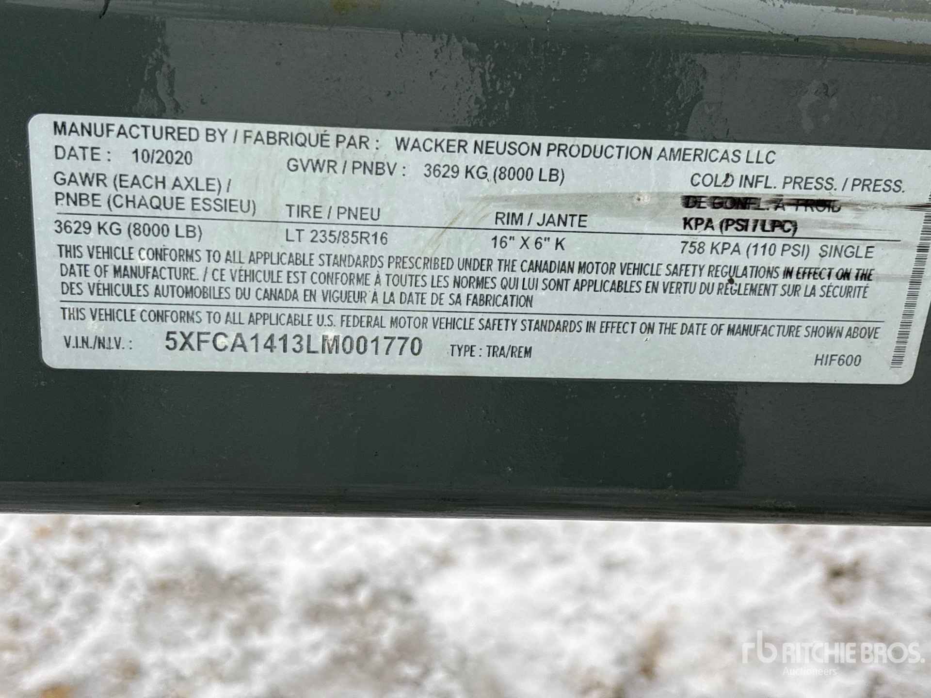 General Appearance with Numéro de série/Numéro d'identification du véhicule automobile