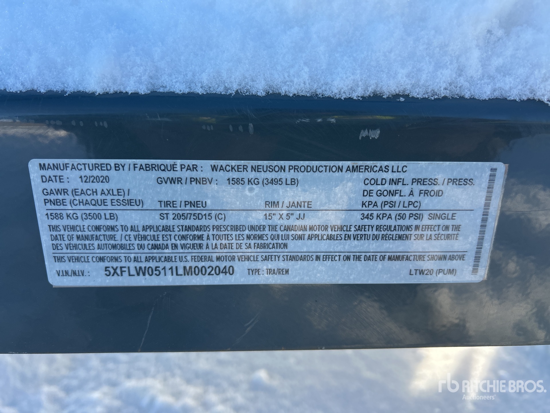 General Appearance with Serial Number / VIN