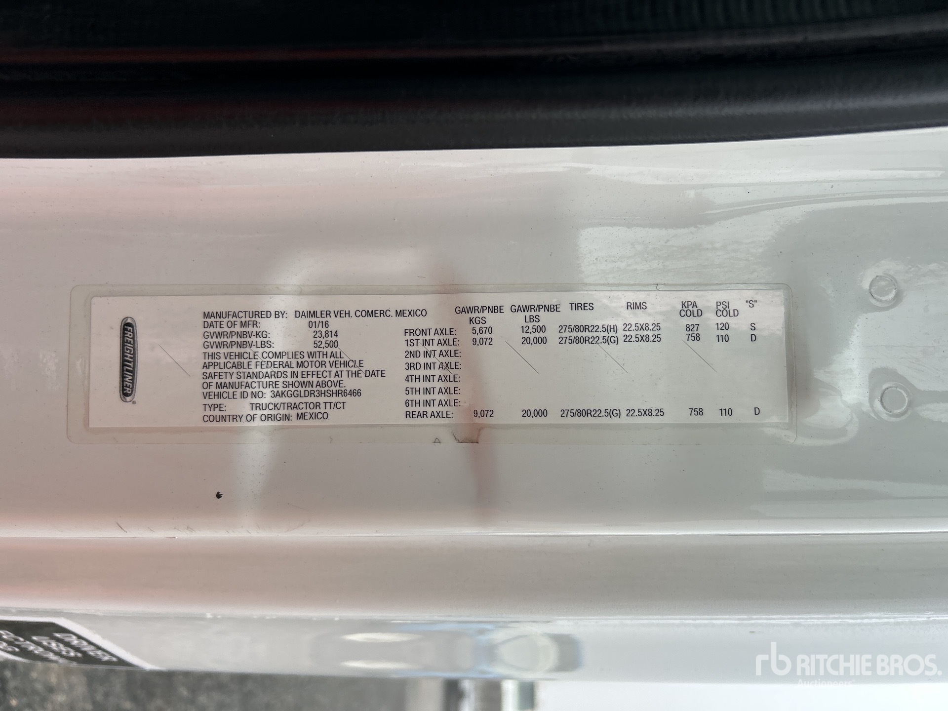 General Appearance with N.º de serie/VIN