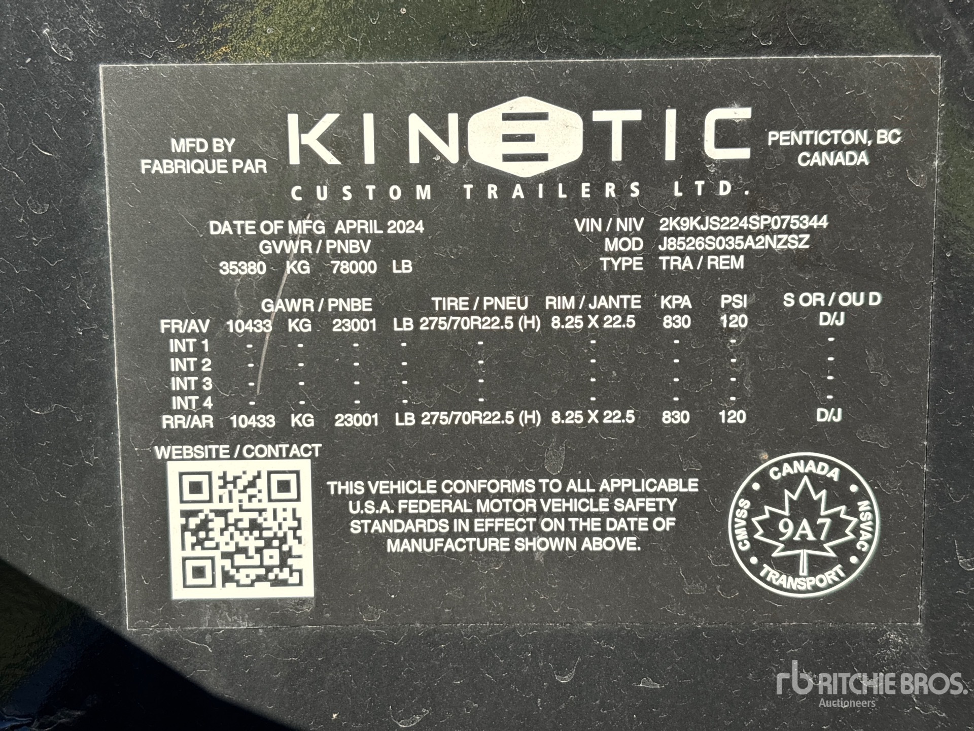 General Appearance with Serial Number / VIN