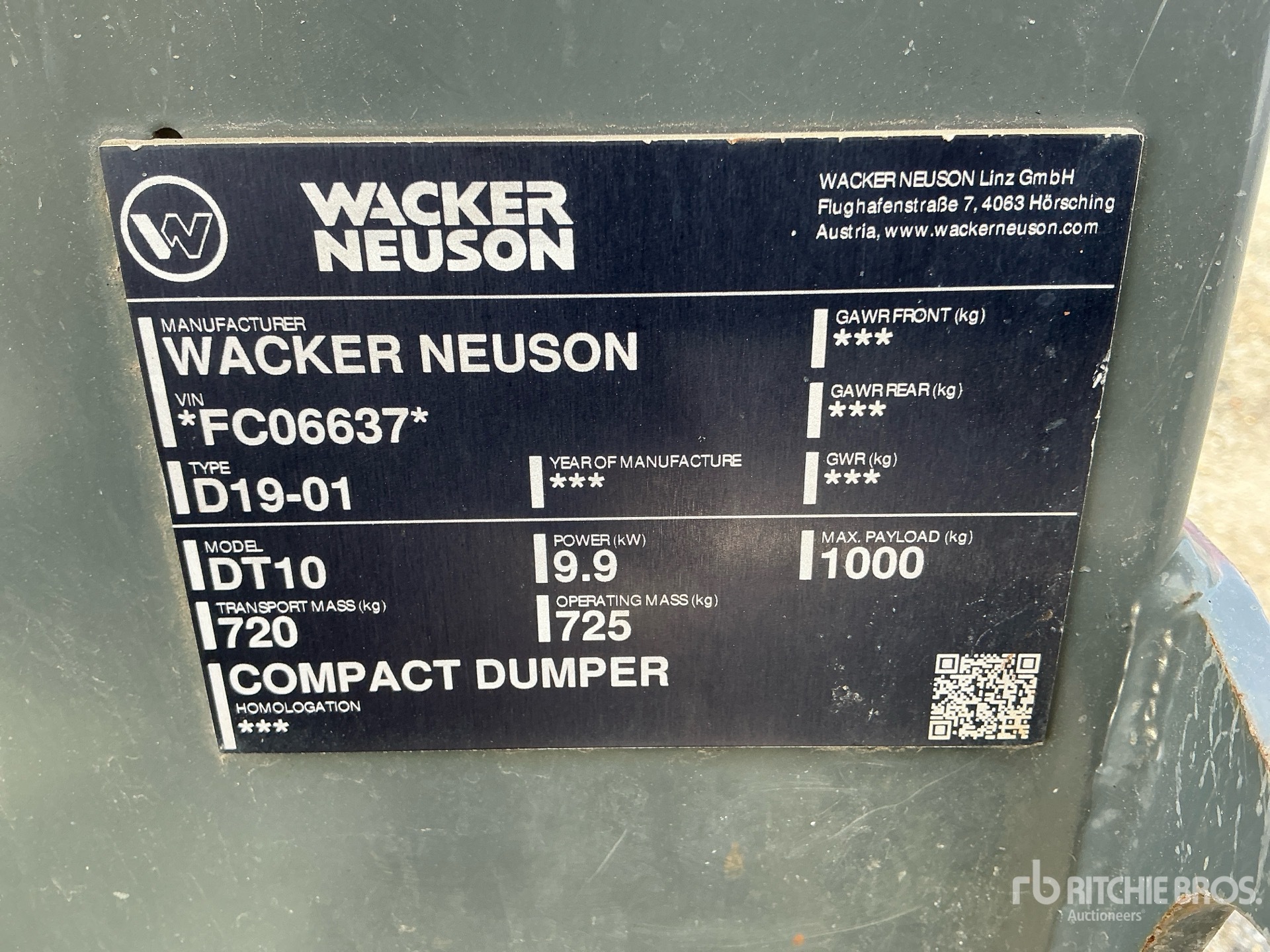 General Appearance with Serial Number / VIN