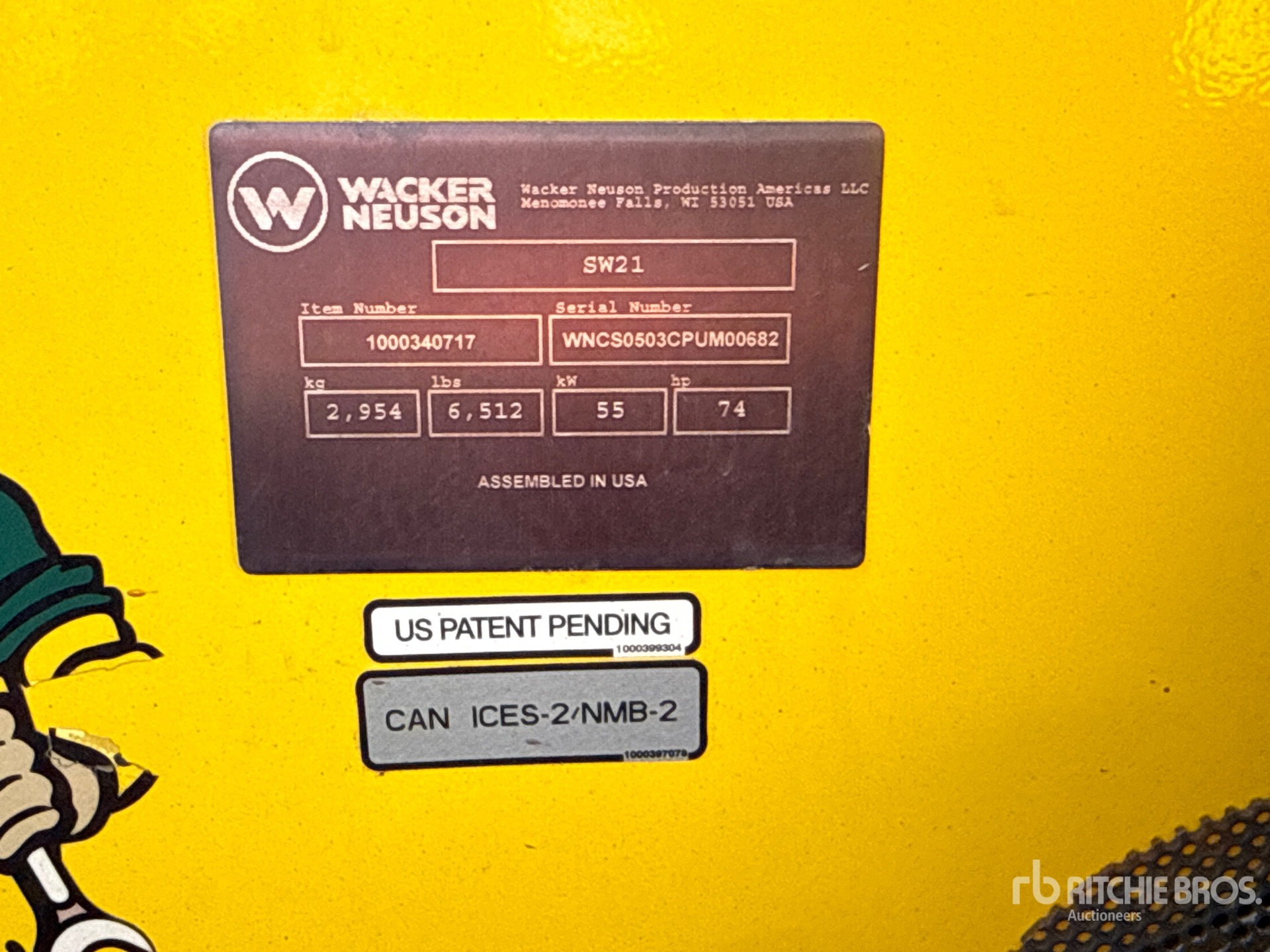 General Appearance with N.º de serie/VIN