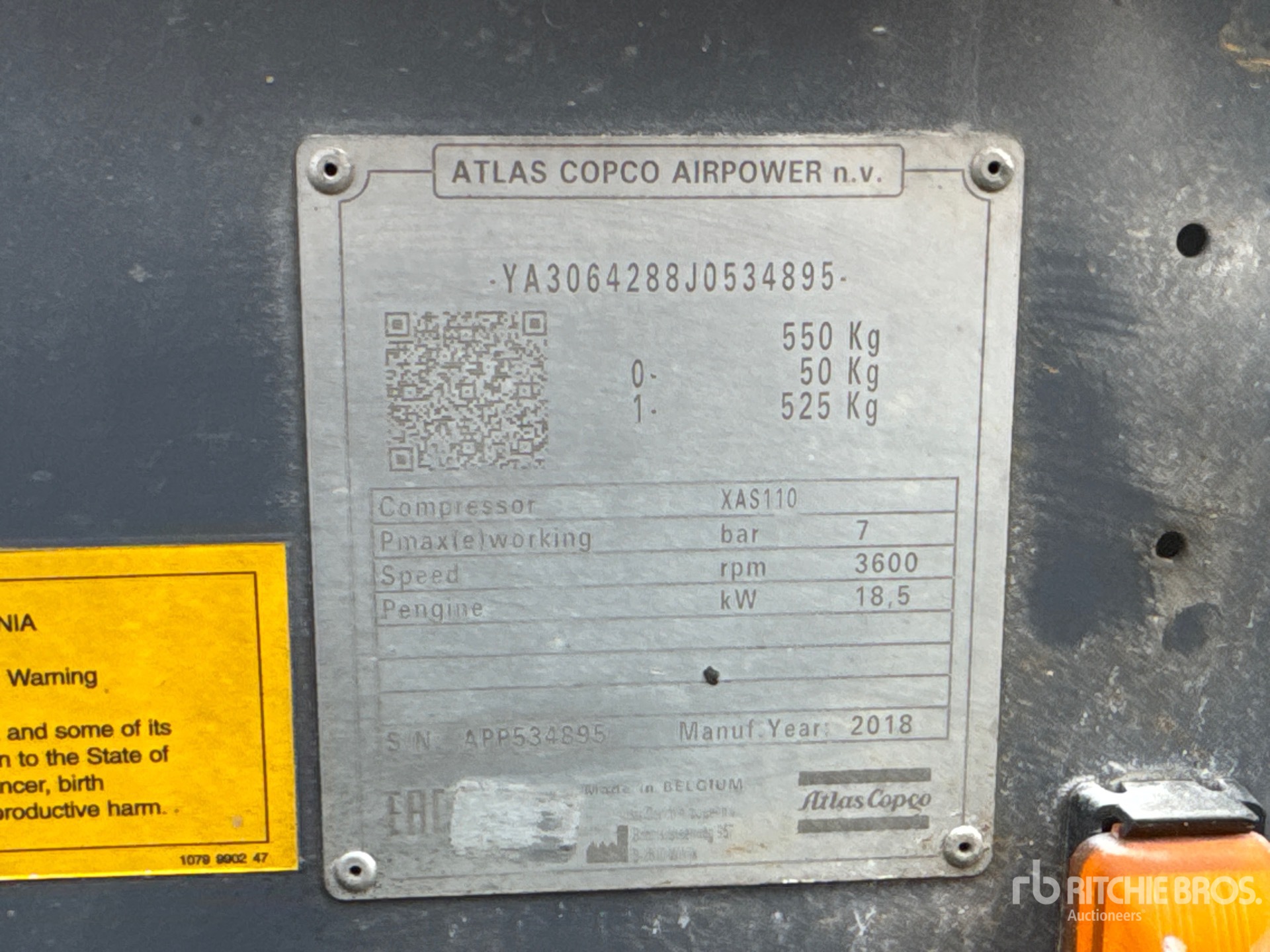 General Appearance with Unit Serial Number