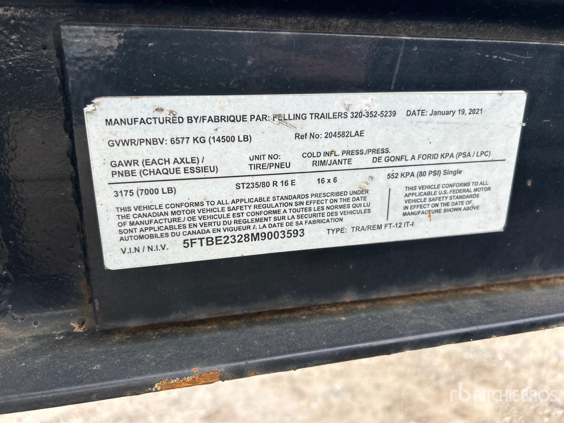 General Appearance with Serial Number / VIN