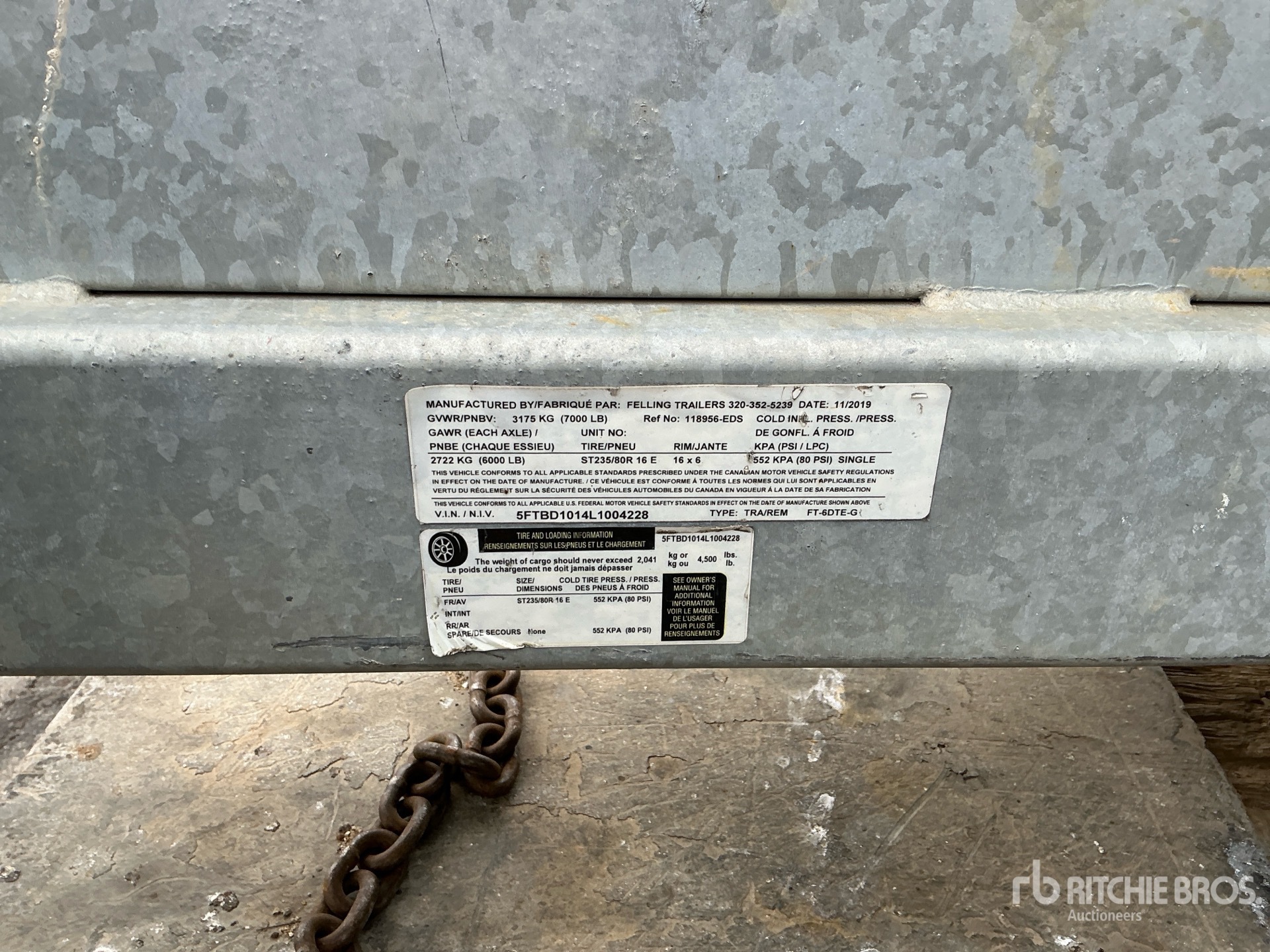 2020 Felling Trailers, Inc. FT-6DT-E-TRL01