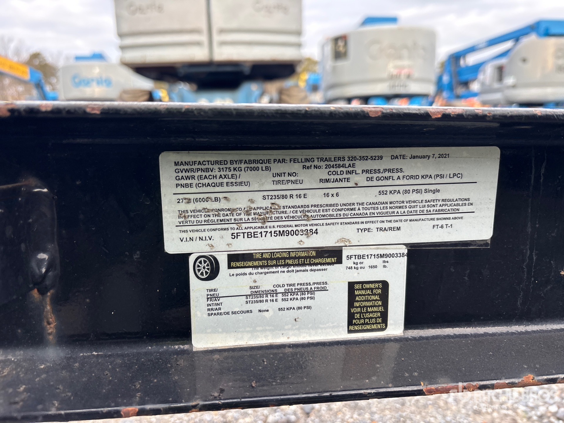 2021 Felling Trailers, Inc. FT6-T-1