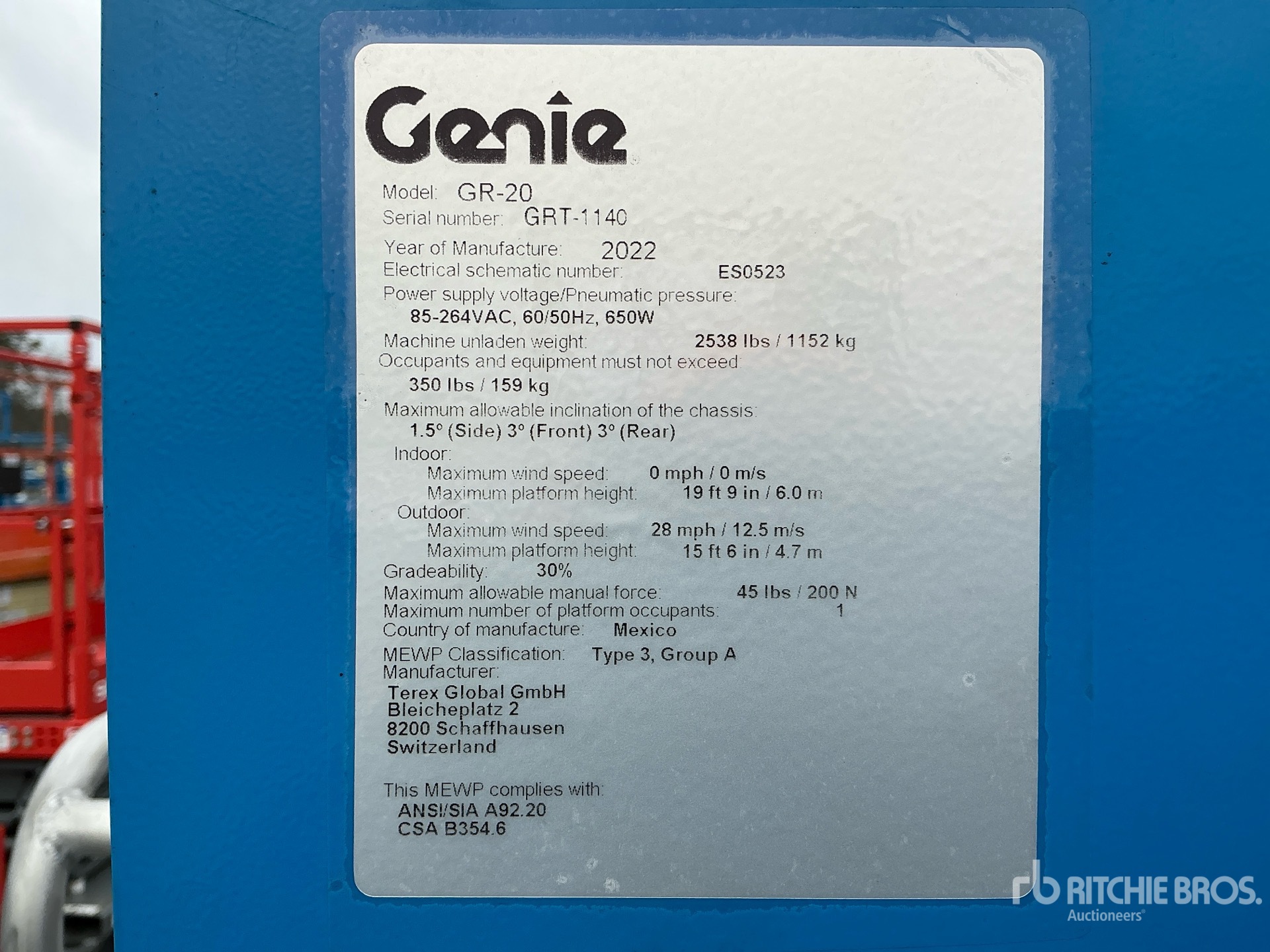 General Appearance with Serial Number / VIN