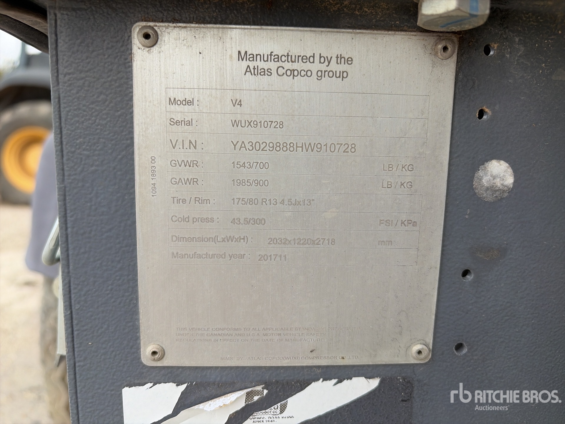 General Appearance with Serial Number / VIN