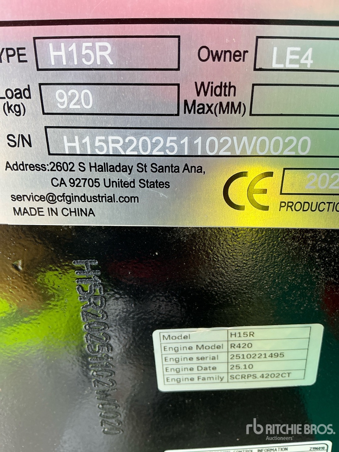 General Appearance with Serial Number / VIN