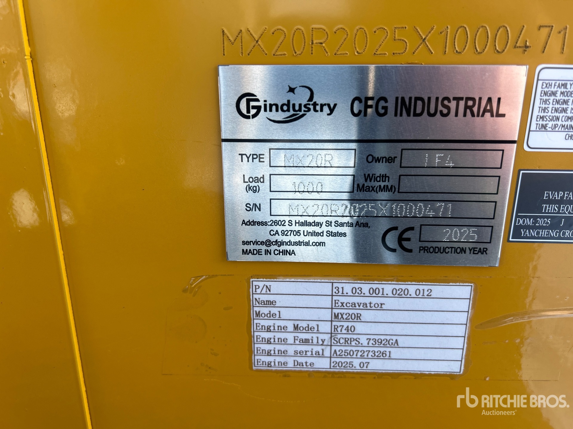 General Appearance with Serial Number / VIN