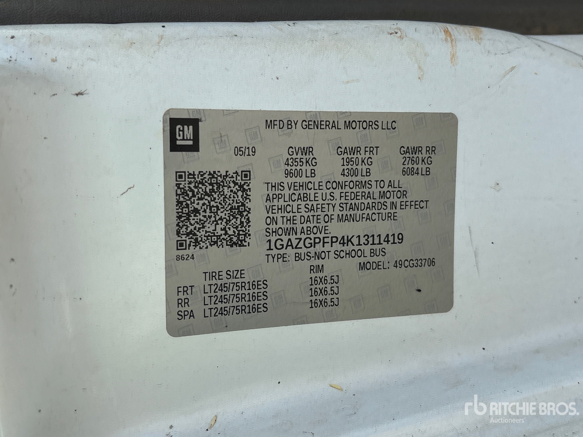 General Appearance with N.º de serie/VIN