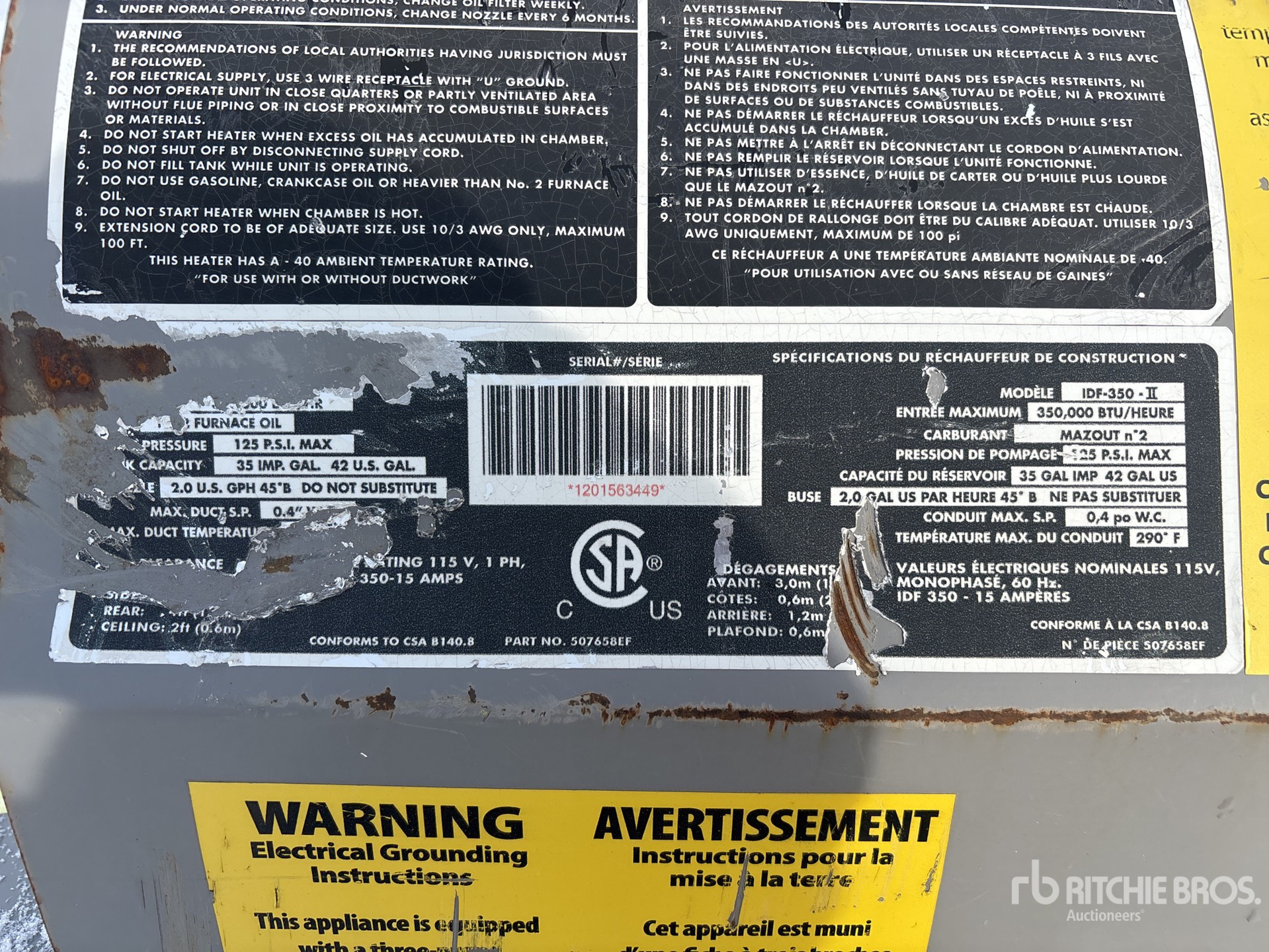 General Appearance with Serial Number / VIN