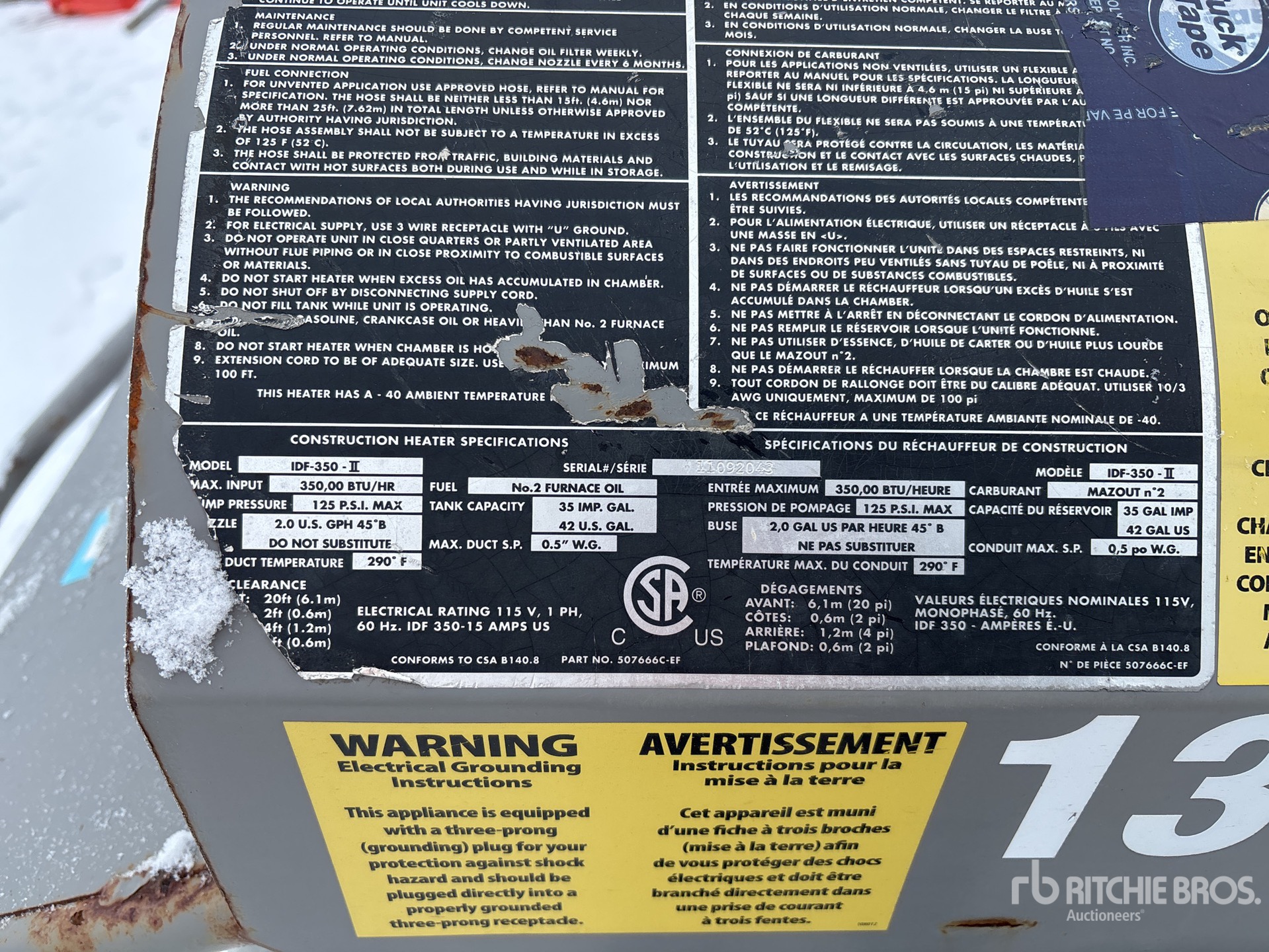 General Appearance with Serial Number / VIN