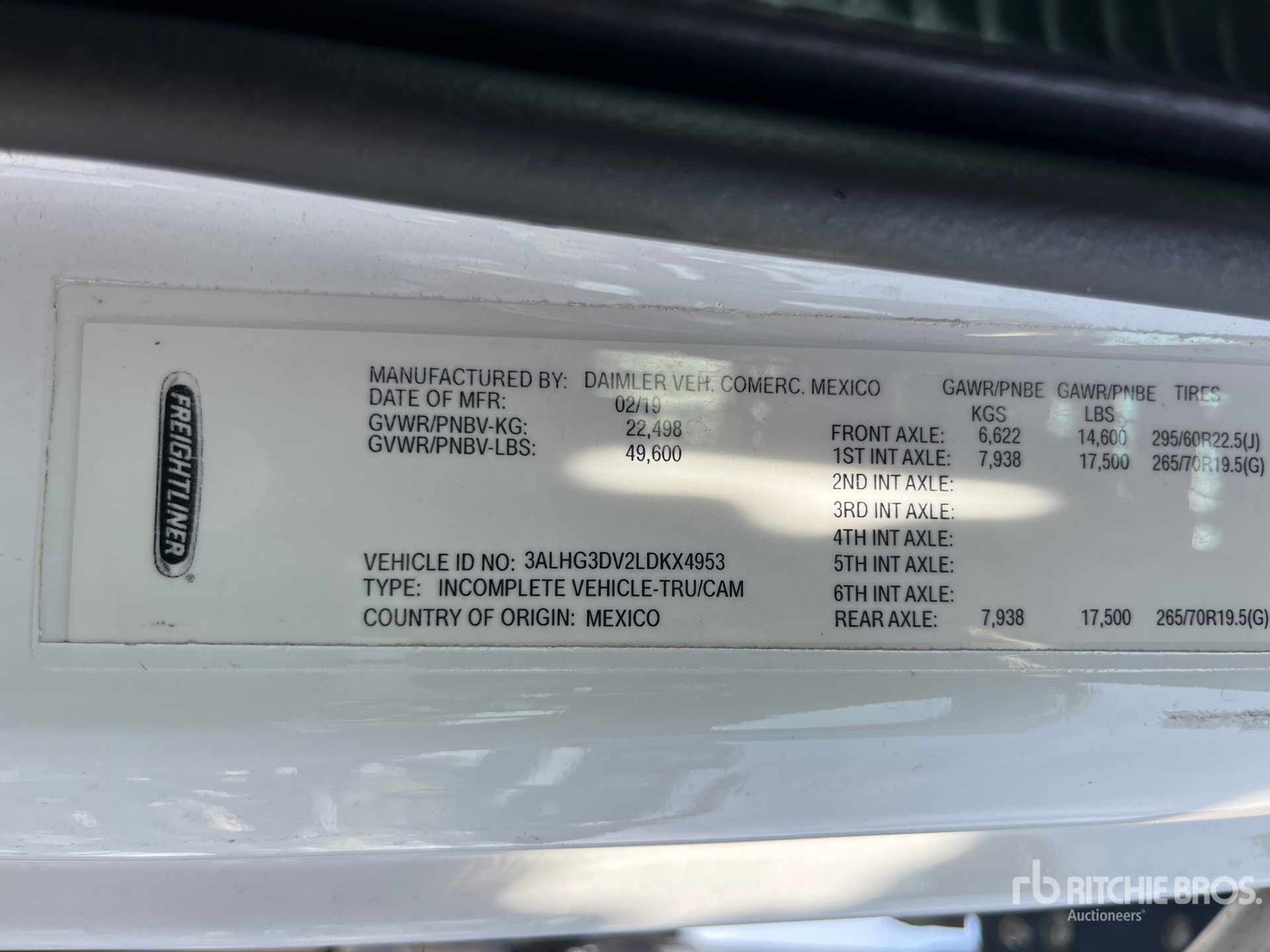 General Appearance with Serial Number / VIN