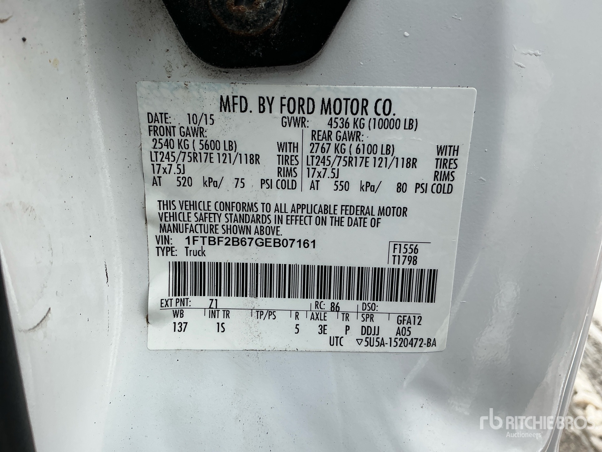 General Appearance with N.º de serie/VIN