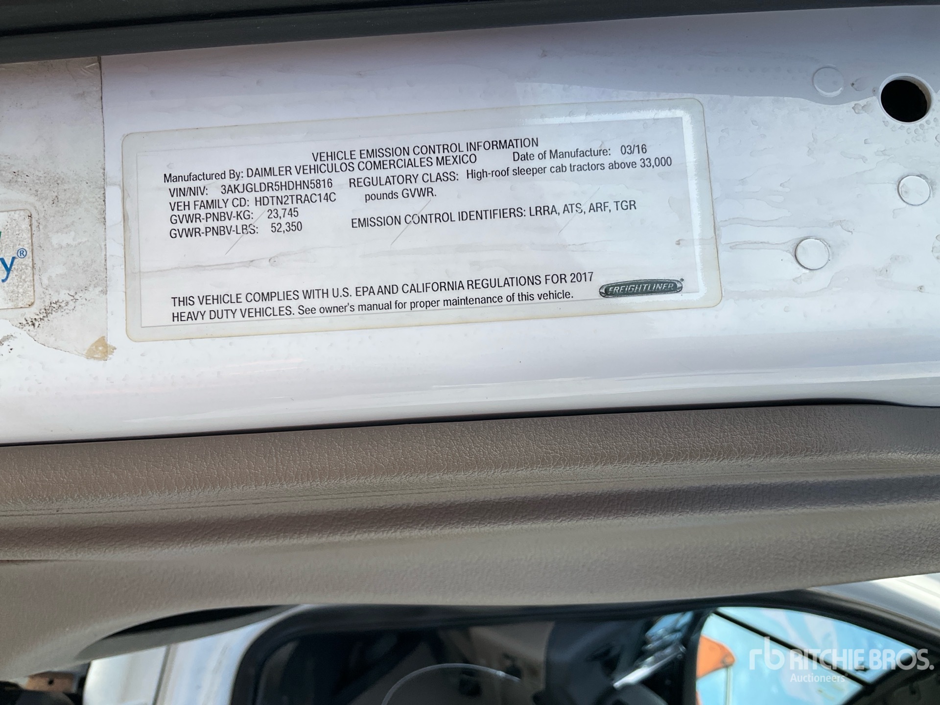 General Appearance with Serial Number / VIN