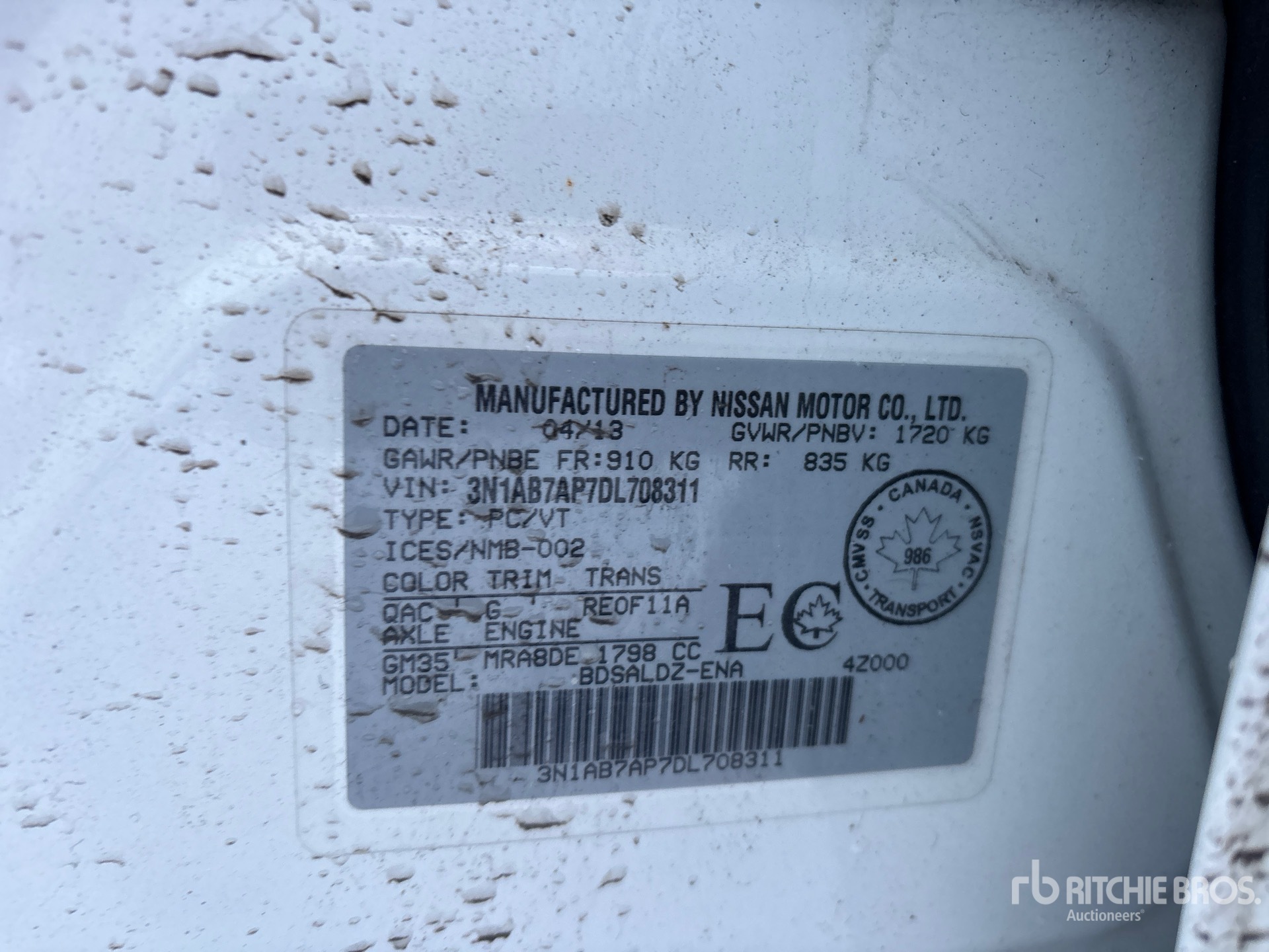 General Appearance with N.º de serie/VIN