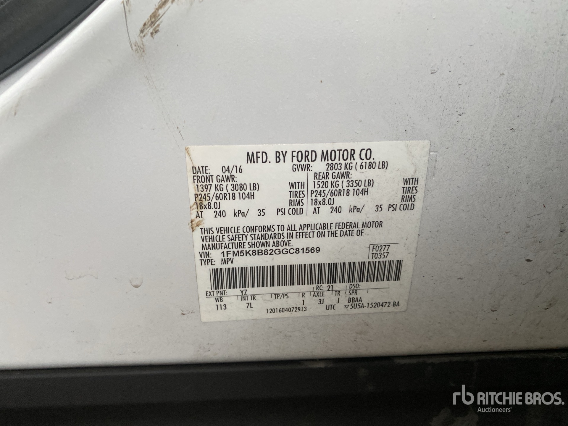 General Appearance with N.º de serie/VIN