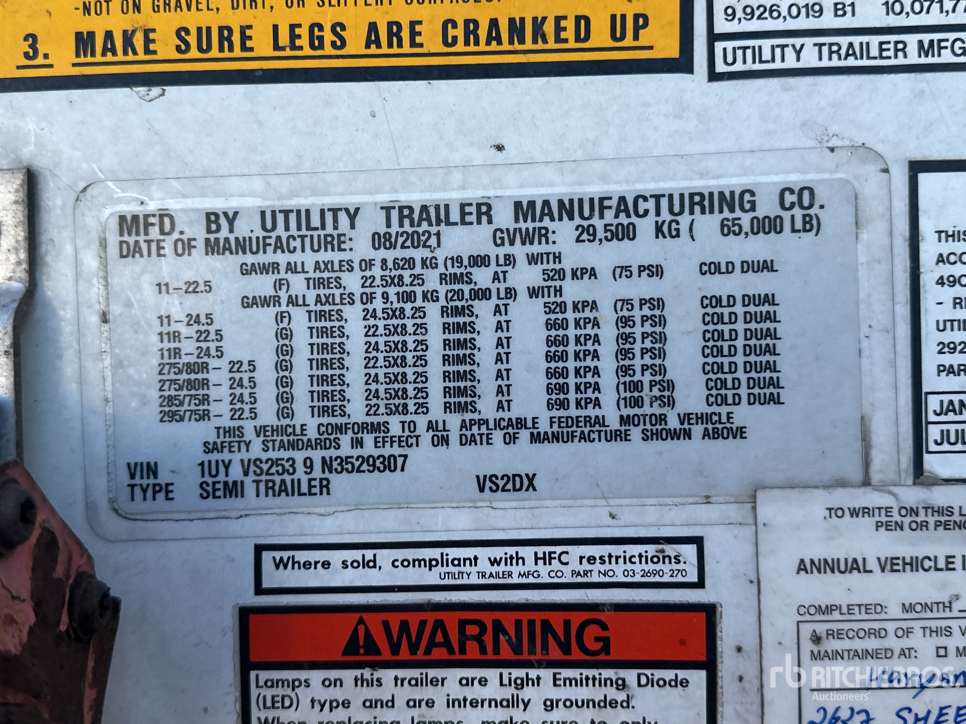 General Appearance with Serial Number / VIN