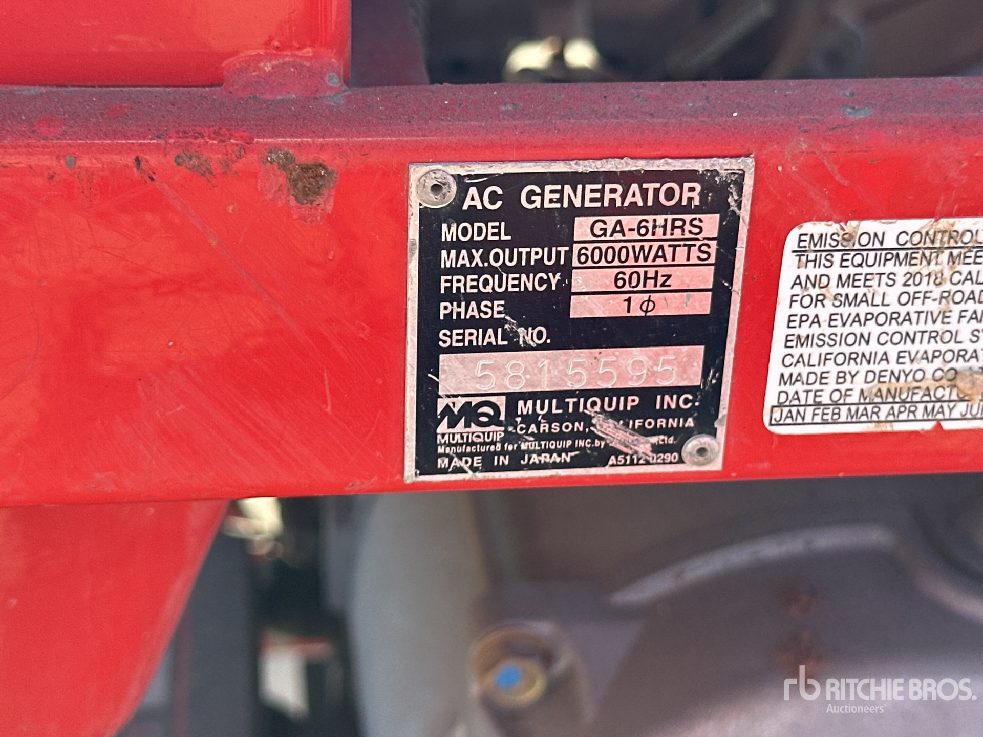 General Appearance with Serial Number / VIN