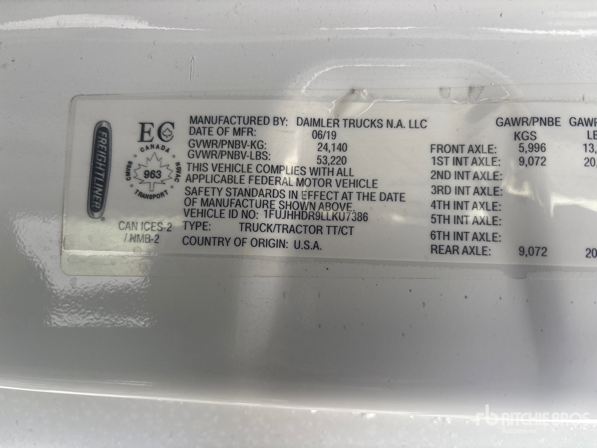 General Appearance with N.º de serie/VIN