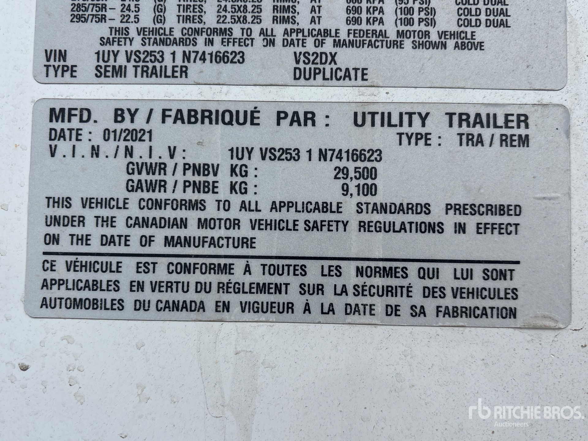 General Appearance with Serial Number / VIN