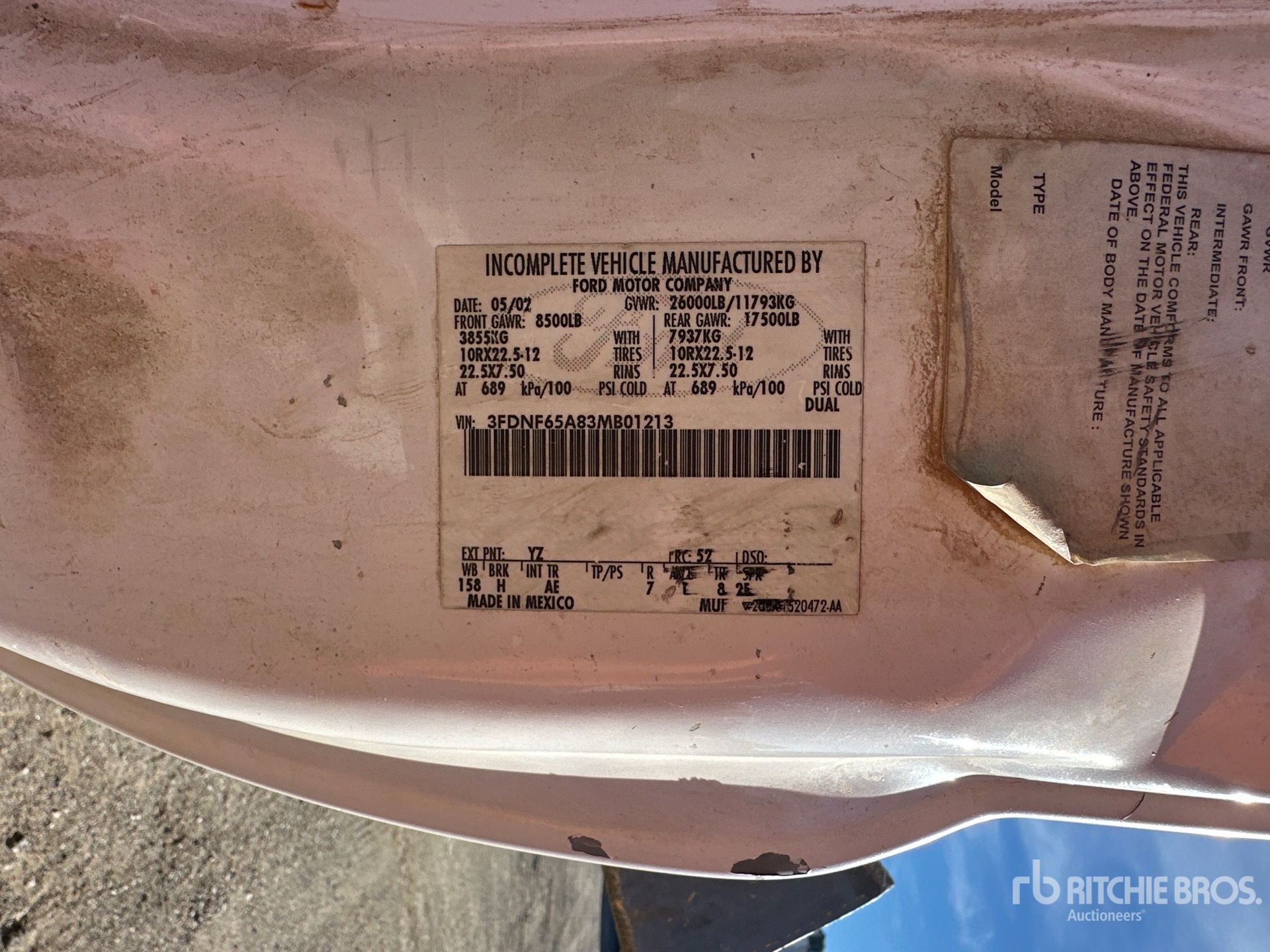 General Appearance with Serial Number / VIN