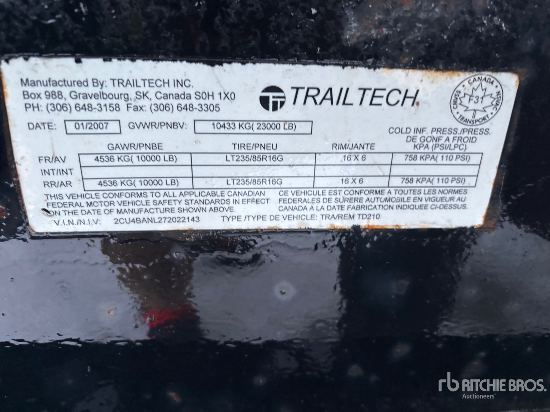 General Appearance with Serial Number / VIN