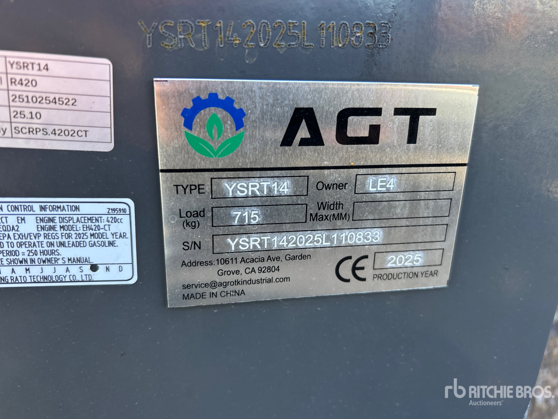 General Appearance with Serial Number / VIN