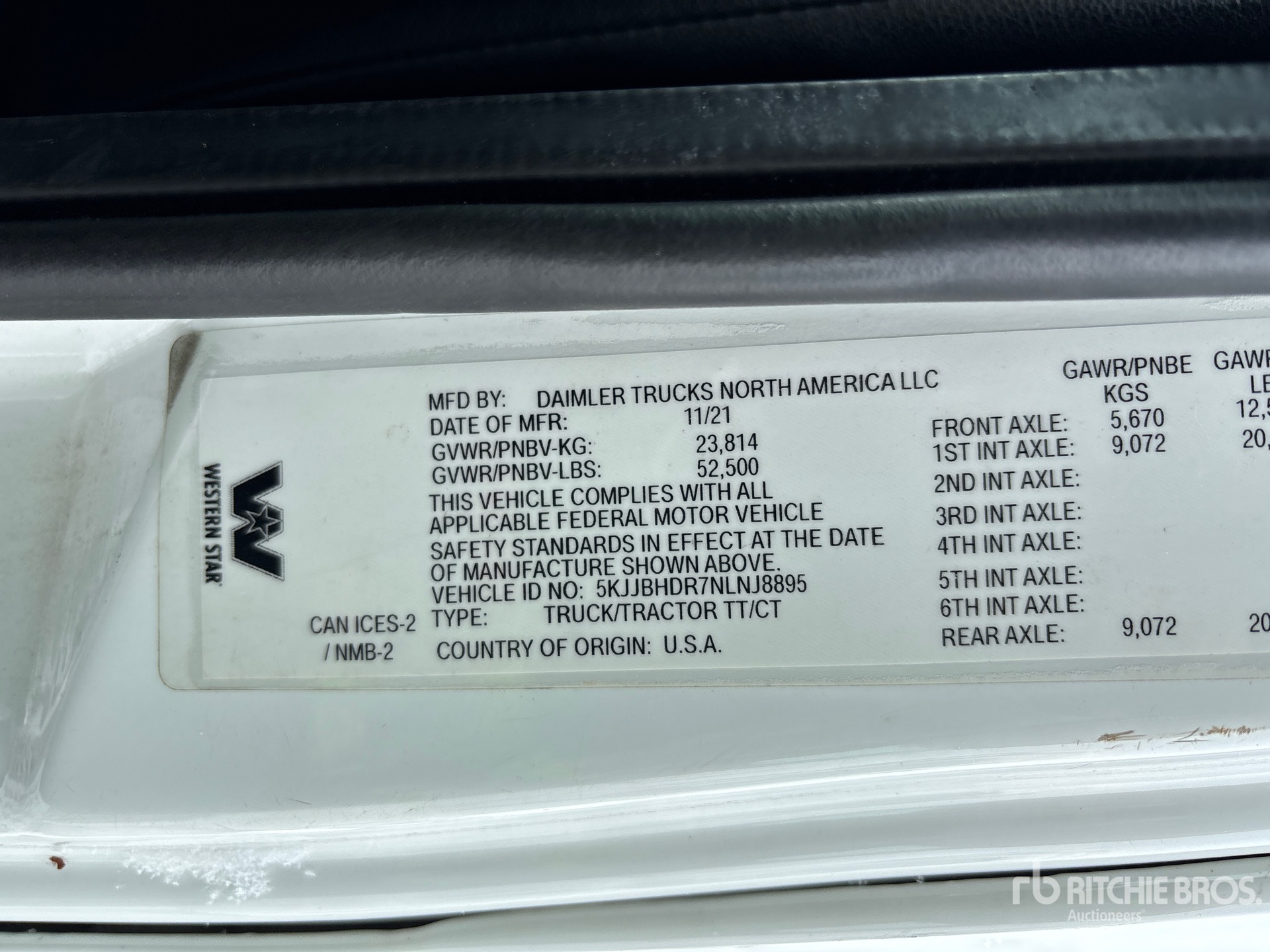 General Appearance with Serial Number / VIN