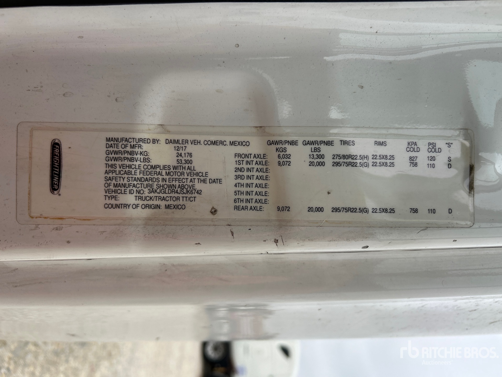 General Appearance with N.º de serie/VIN