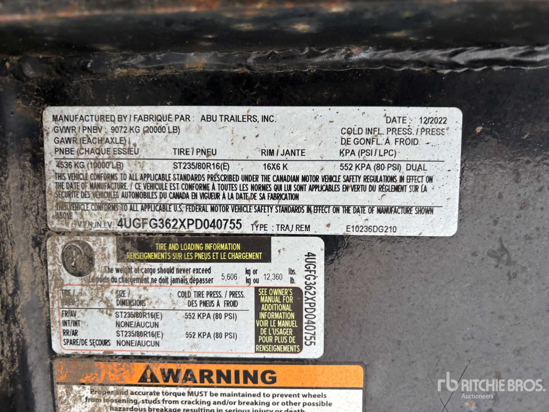 General Appearance with N.º de serie/VIN