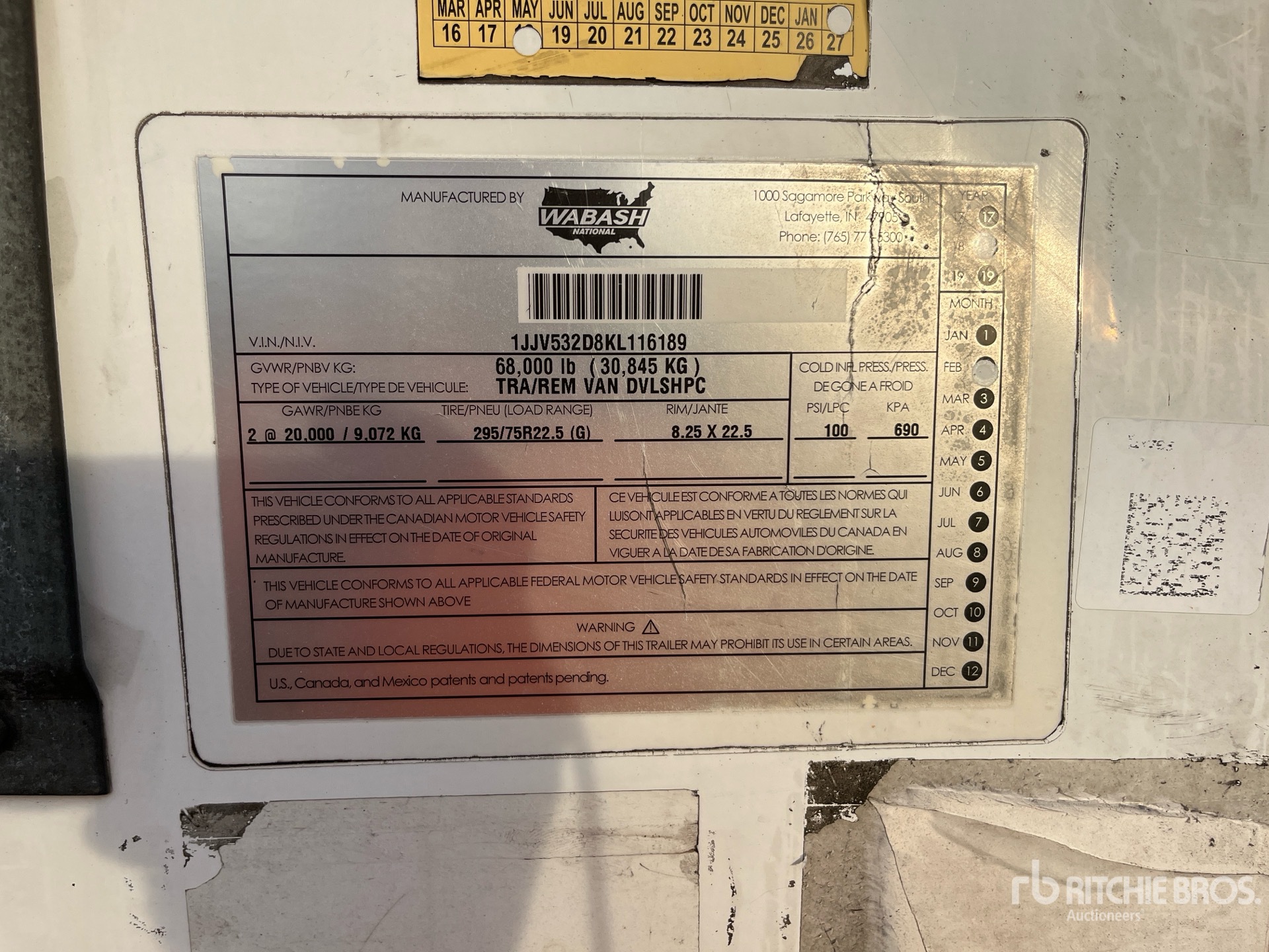 General Appearance with Serial Number / VIN