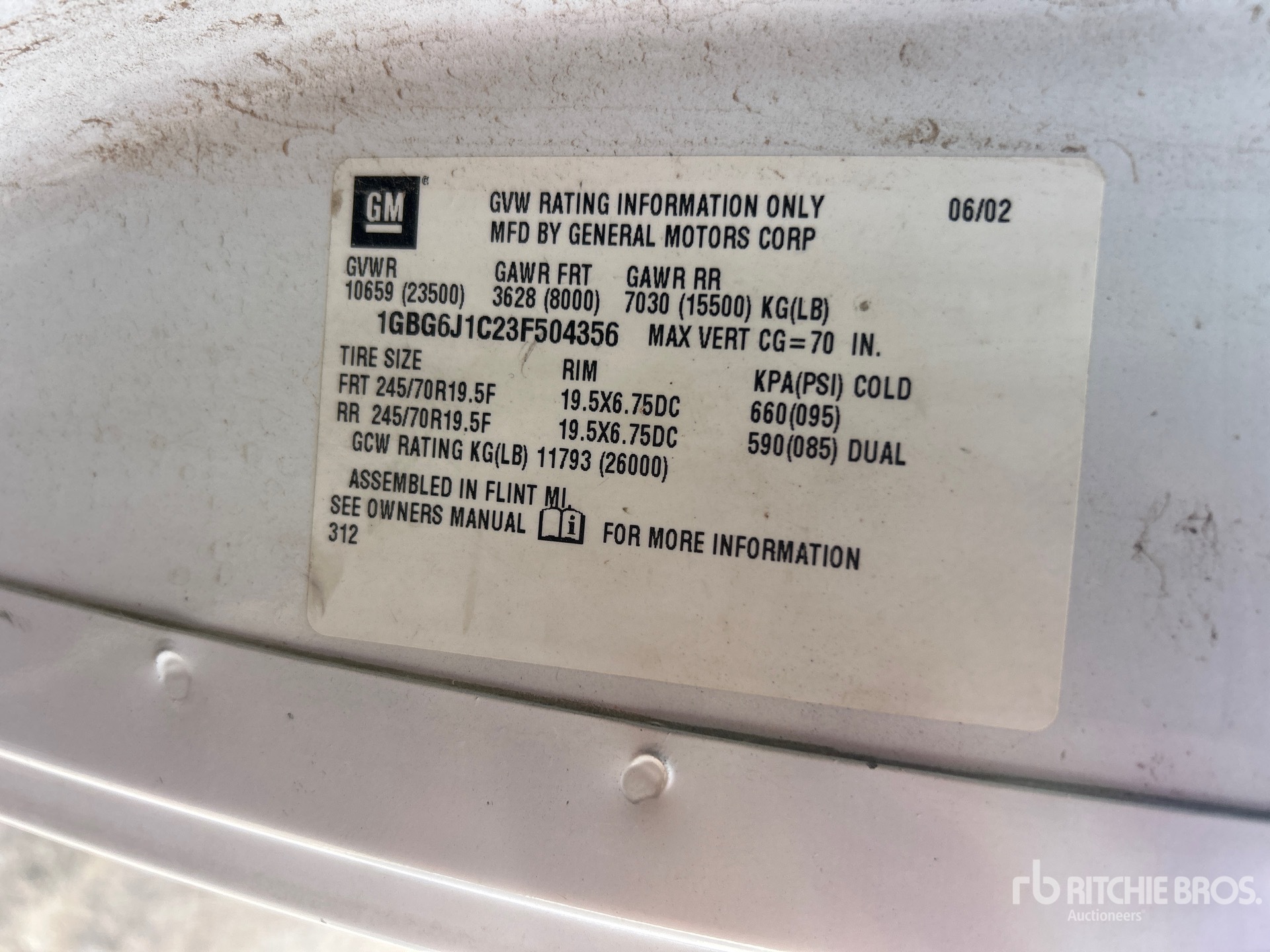 General Appearance with Numéro de série/Numéro d'identification du véhicule automobile