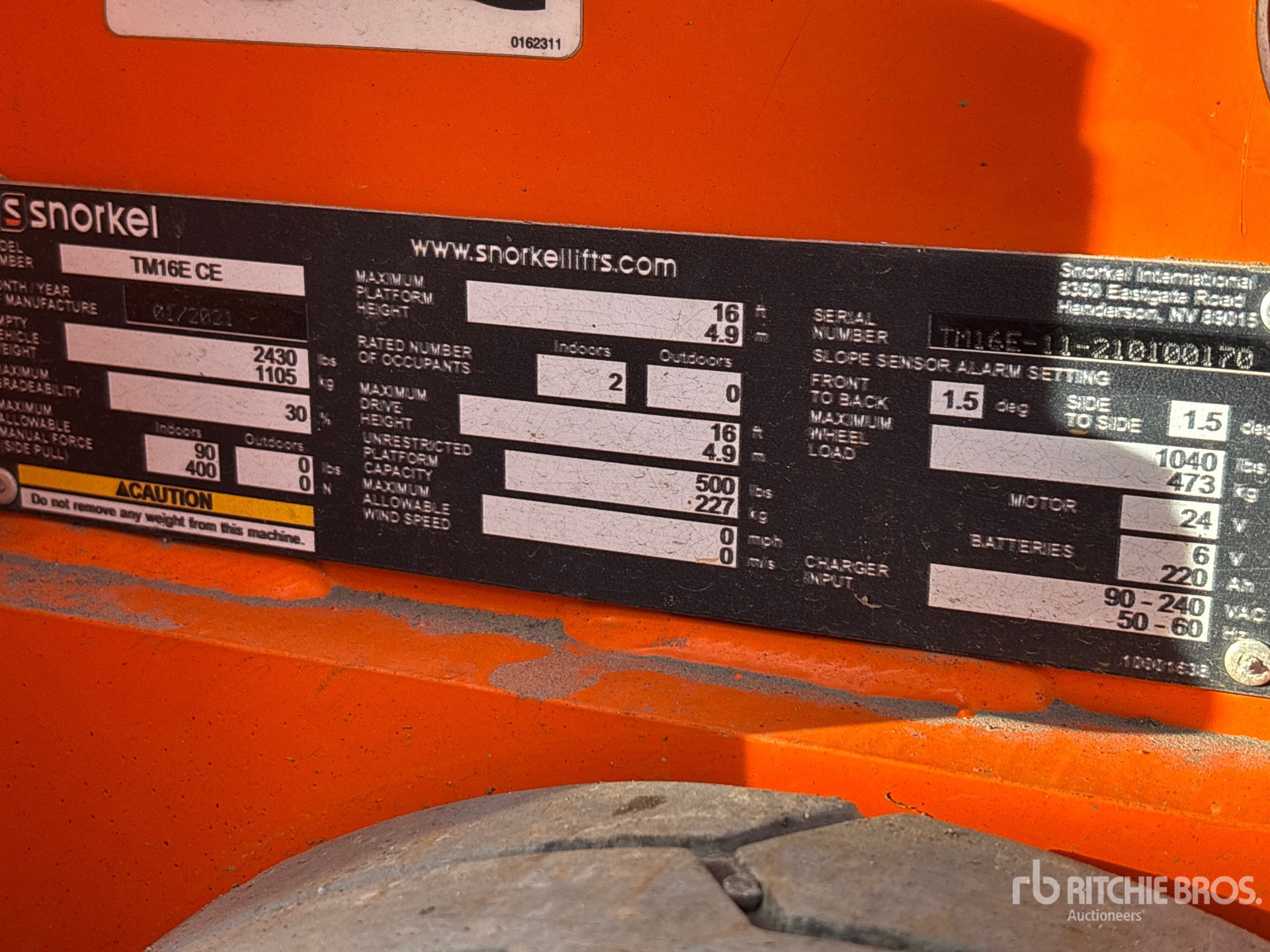 General Appearance with N.º de serie/VIN