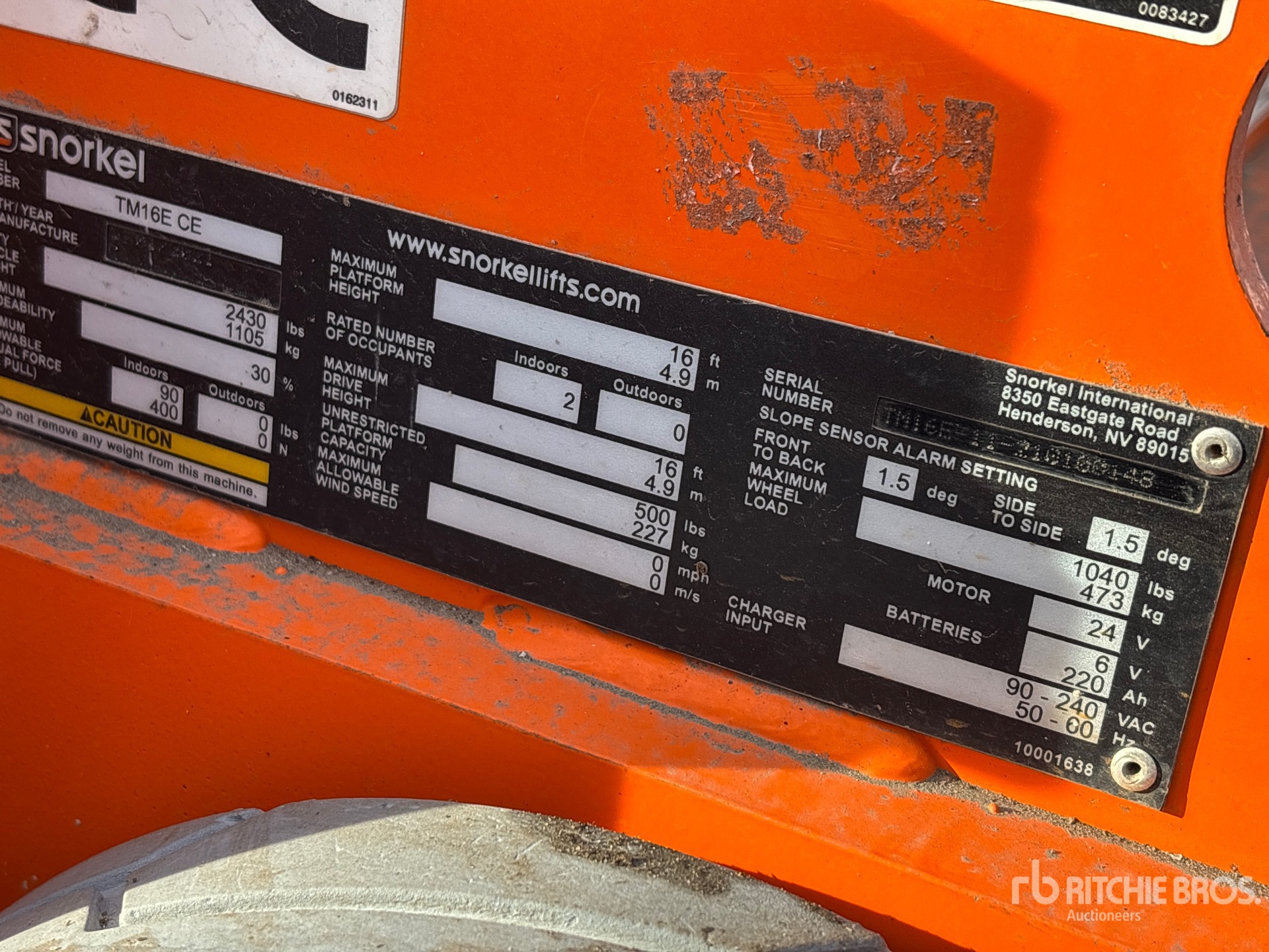 General Appearance with N.º de serie/VIN