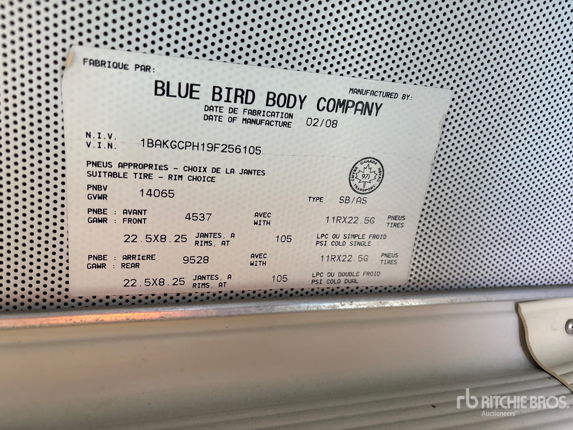 General Appearance with Serial Number / VIN