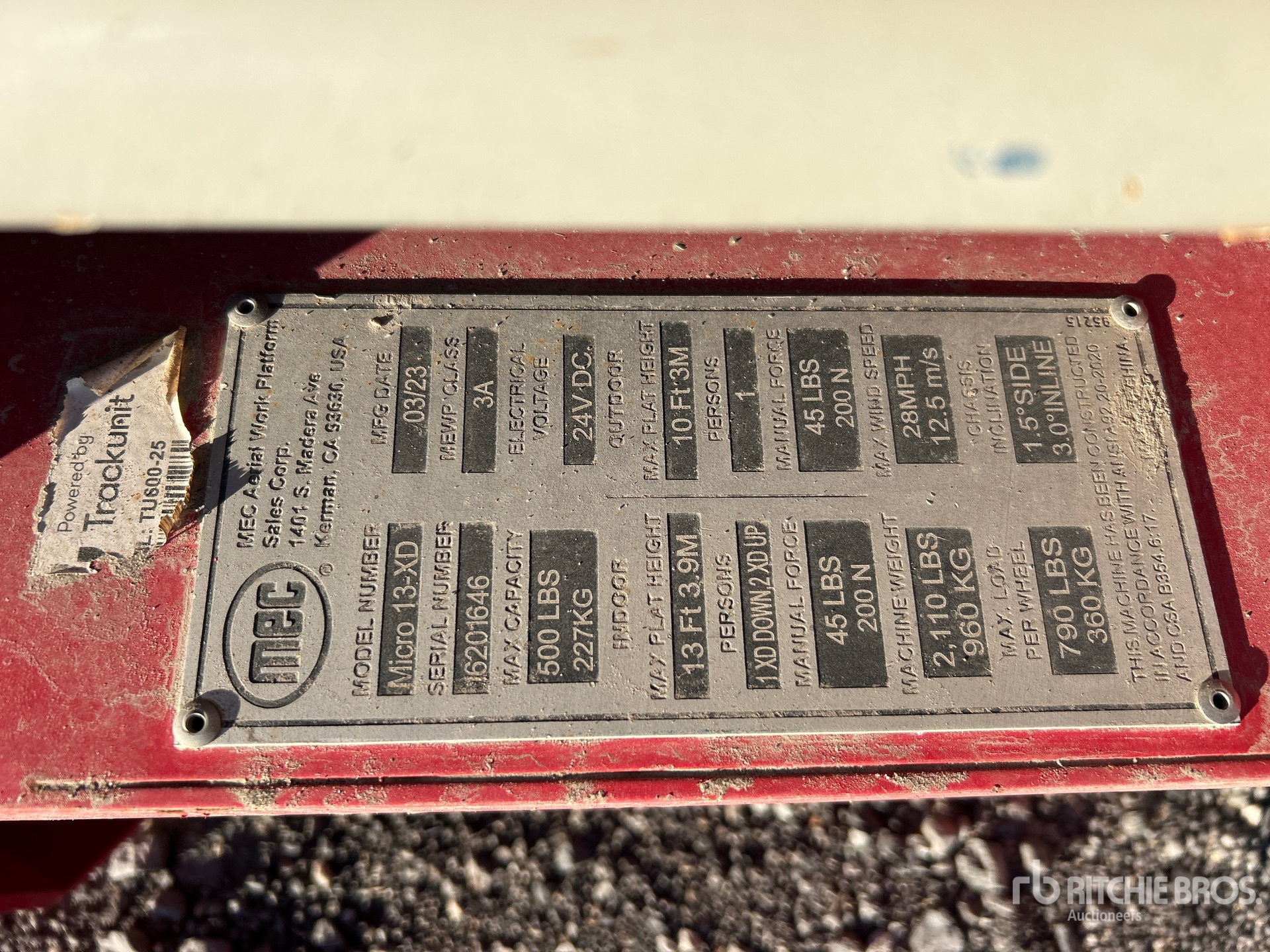 General Appearance with N.º de serie/VIN