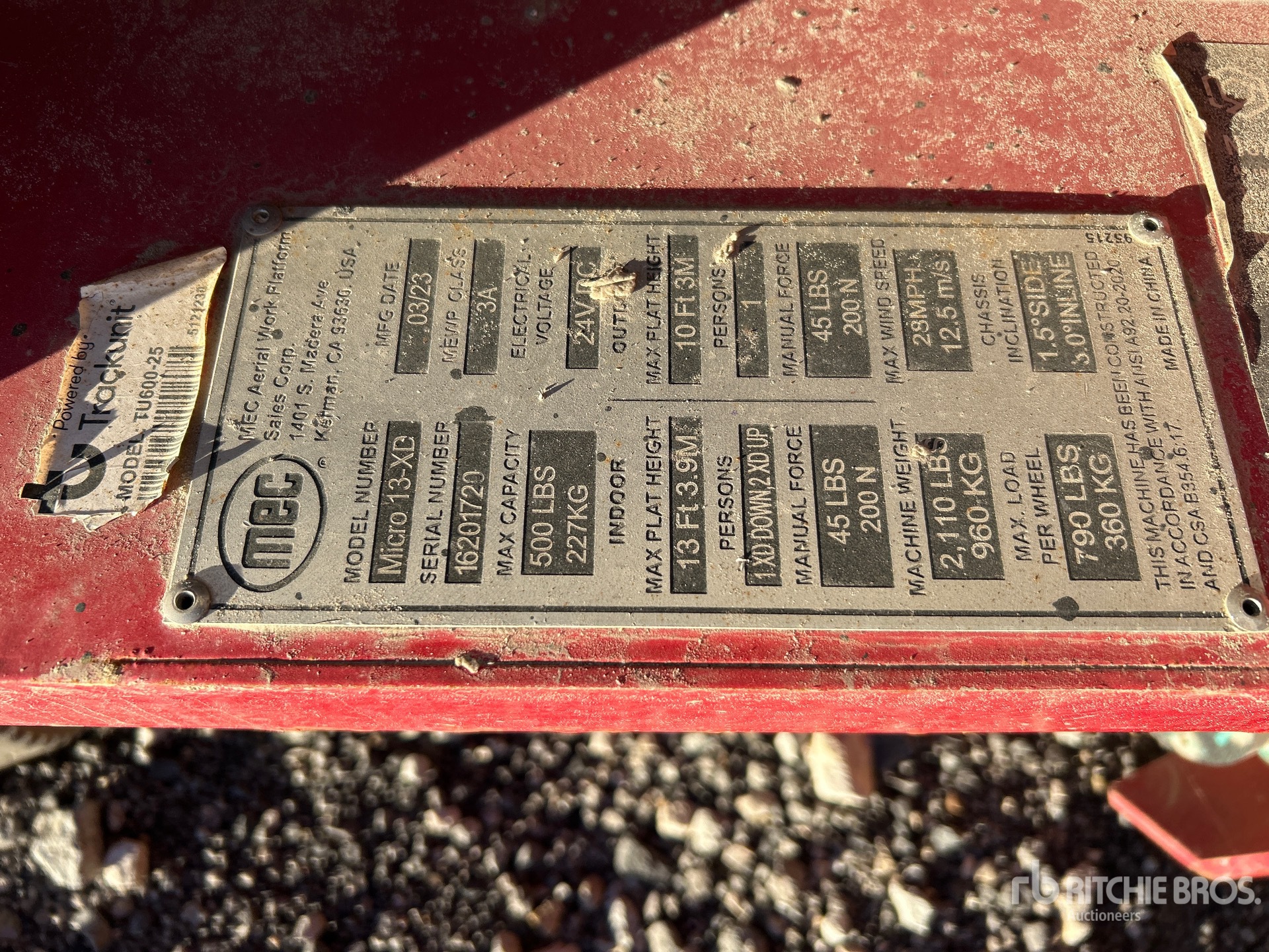 General Appearance with N.º de serie/VIN