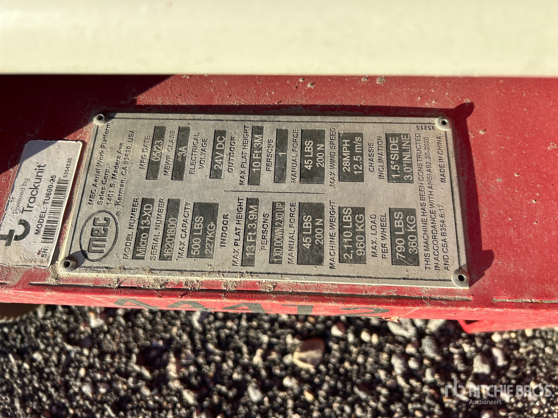 General Appearance with N.º de serie/VIN