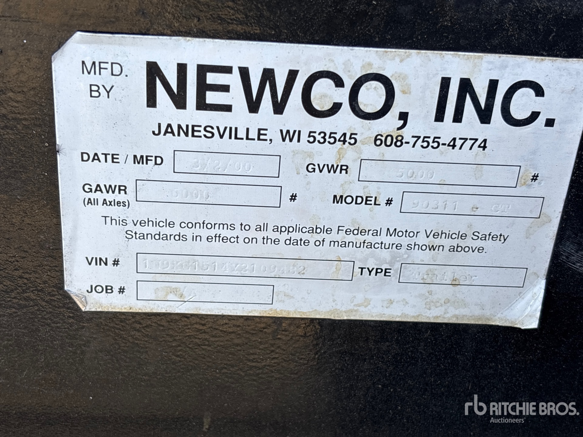 General Appearance with N.º de serie/VIN