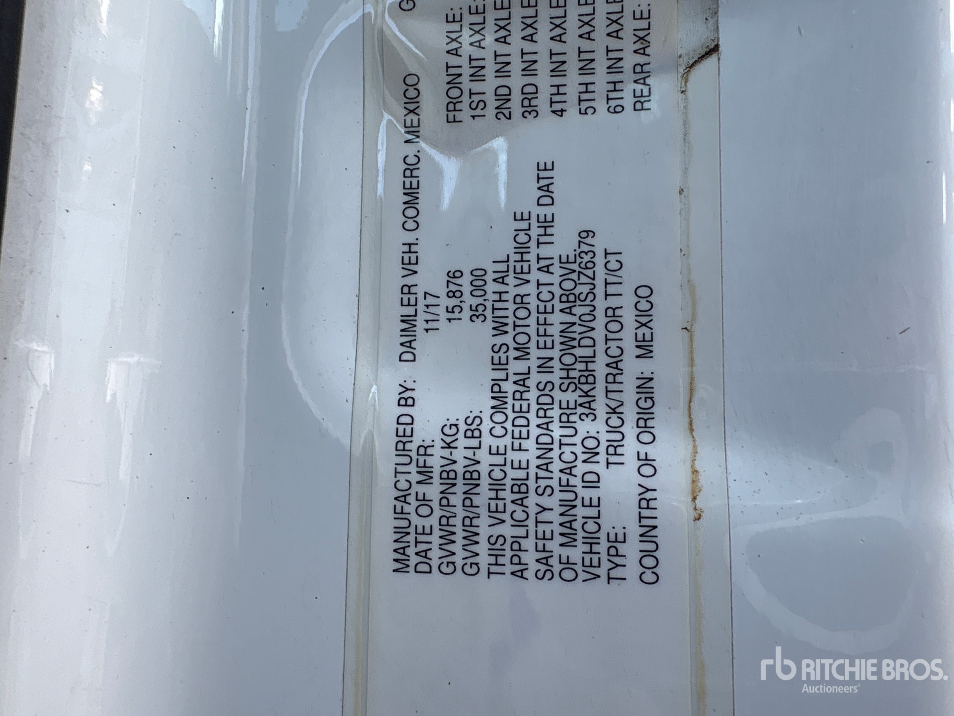 General Appearance with Numero seriale/numero d’identificazione del veicolo (VIN)