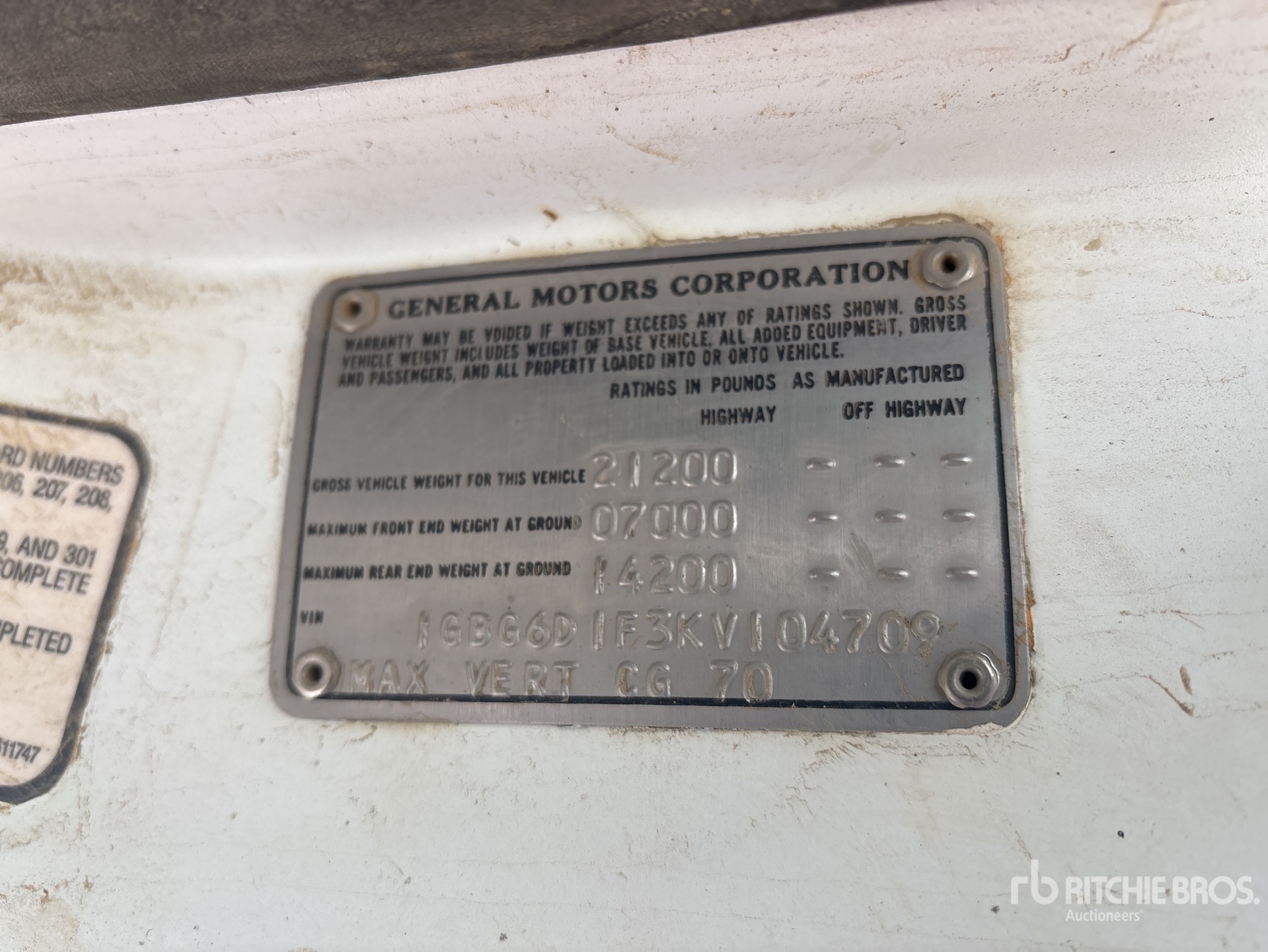 General Appearance with Serial Number / VIN