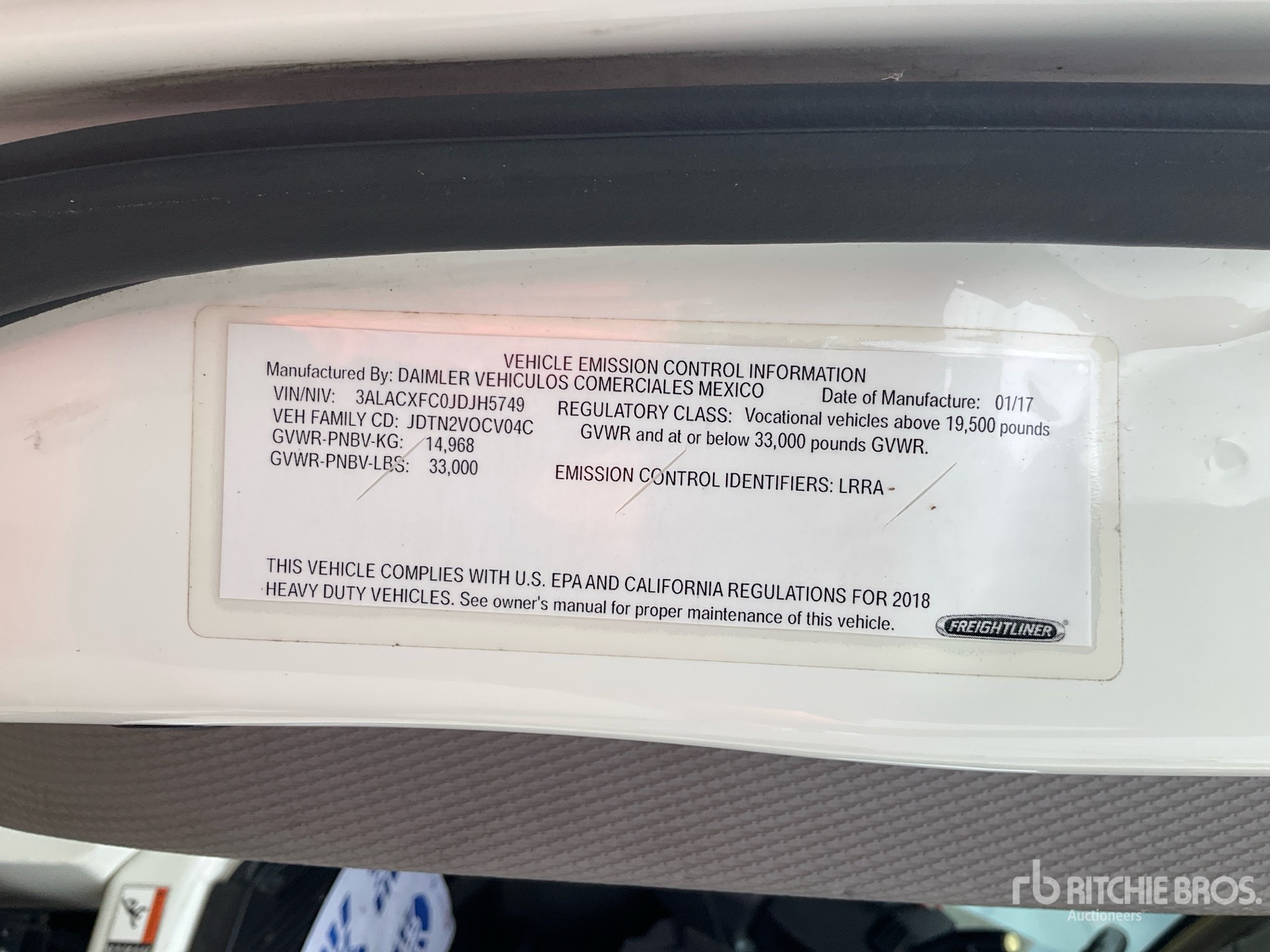 General Appearance with Serial Number / VIN