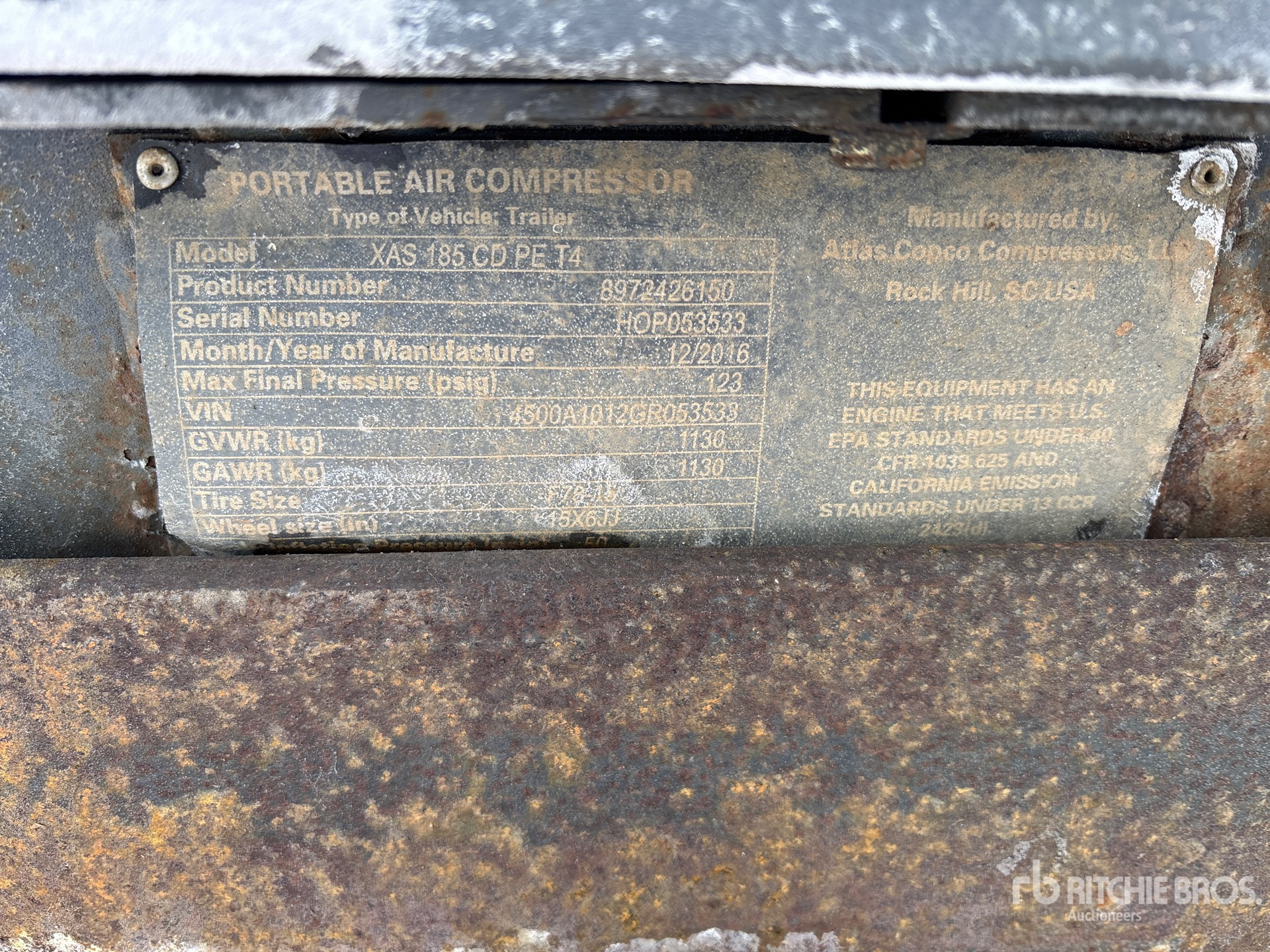 General Appearance with Serial Number / VIN