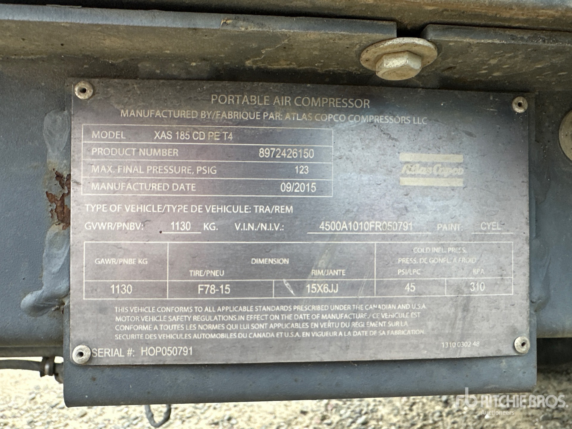 General Appearance with Serial Number / VIN