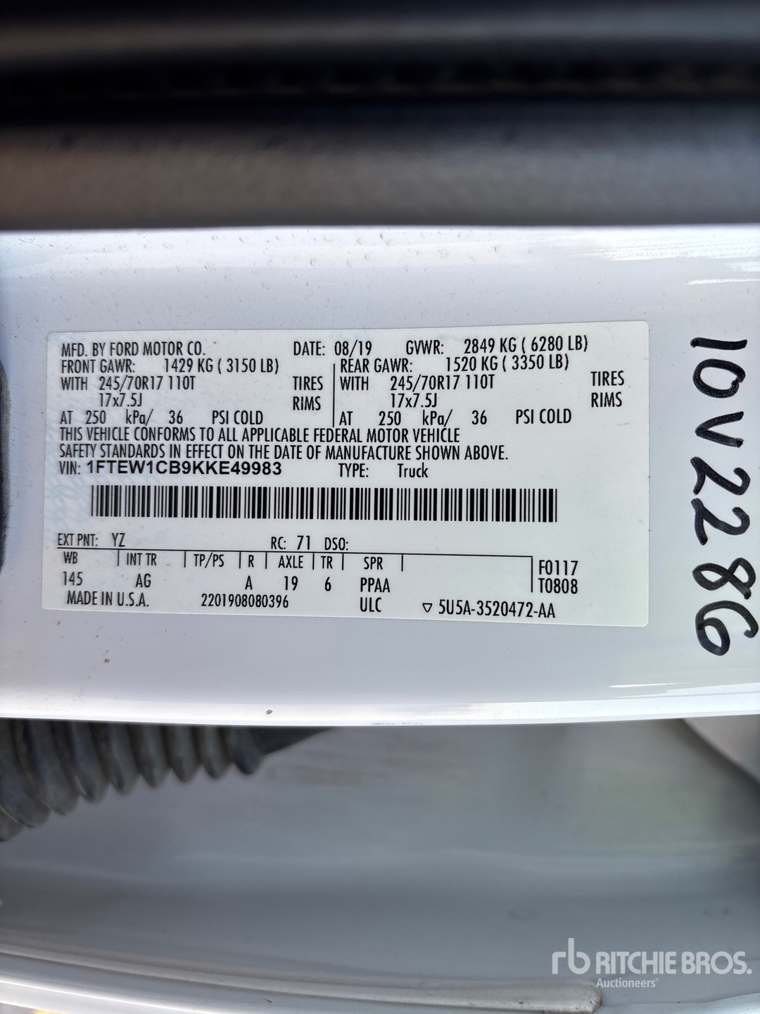 General Appearance with N.º de serie/VIN