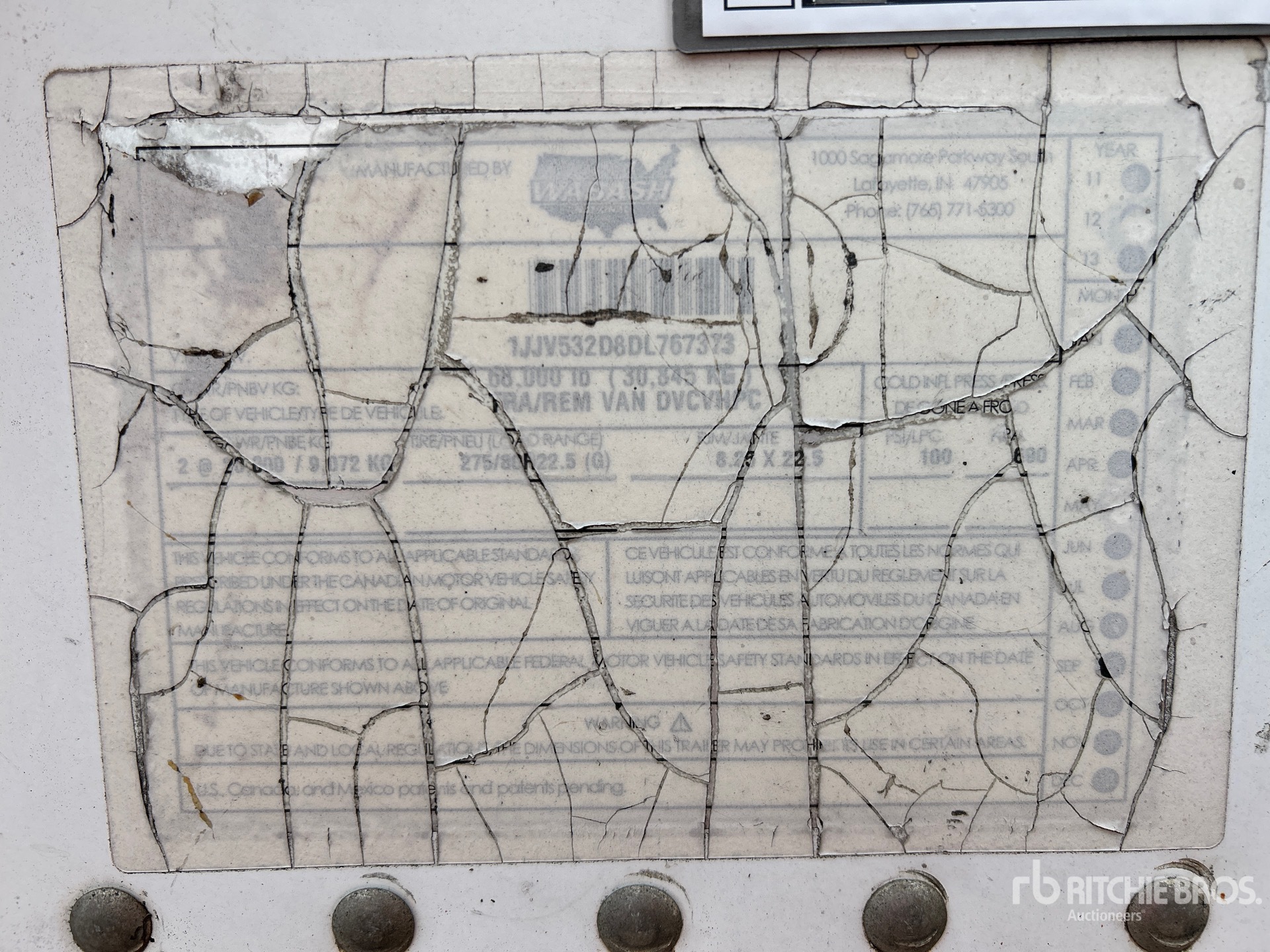 General Appearance with Serial Number / VIN